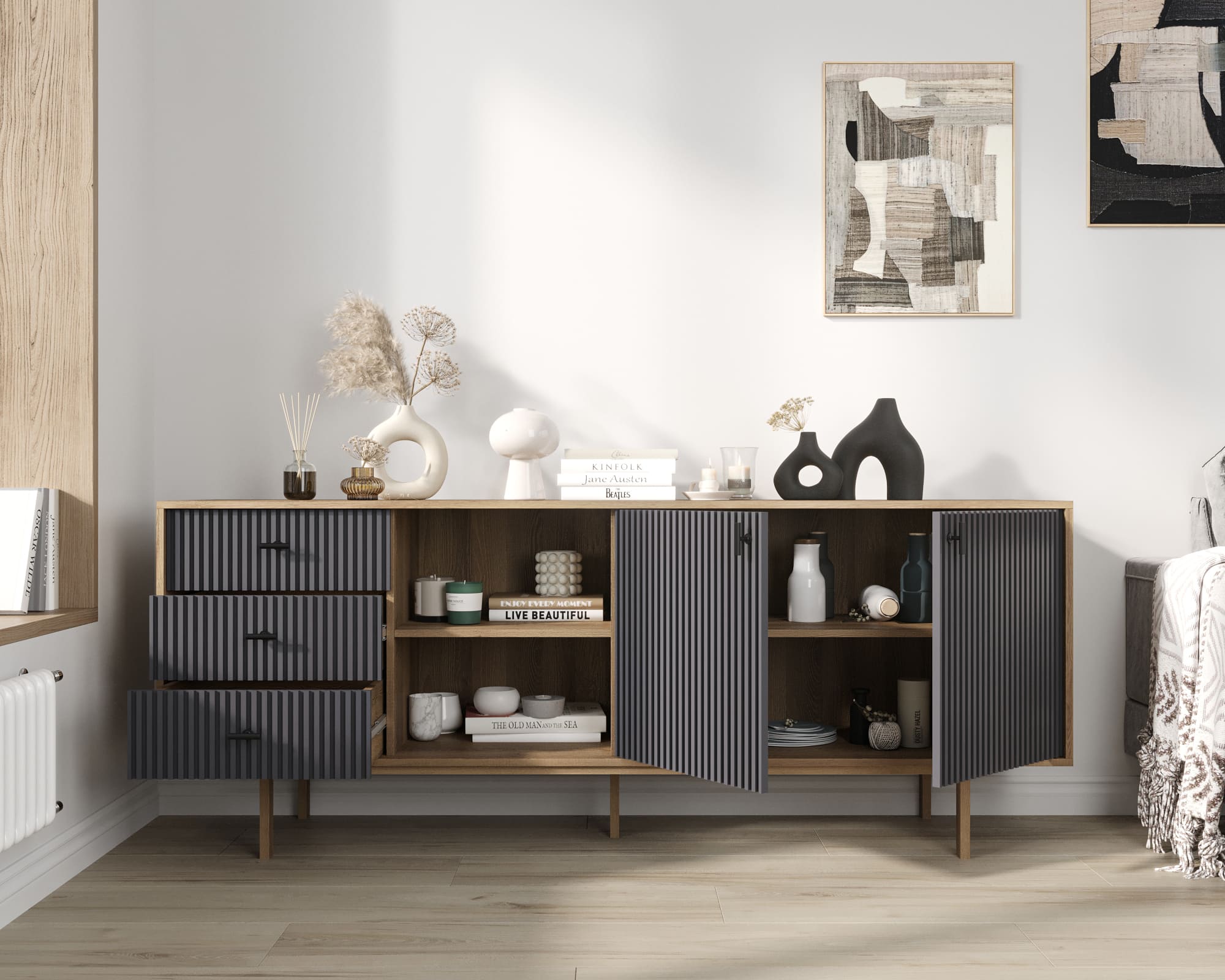 купить Комод с дверками и нишей "Emerson" арт EM15/7024/L