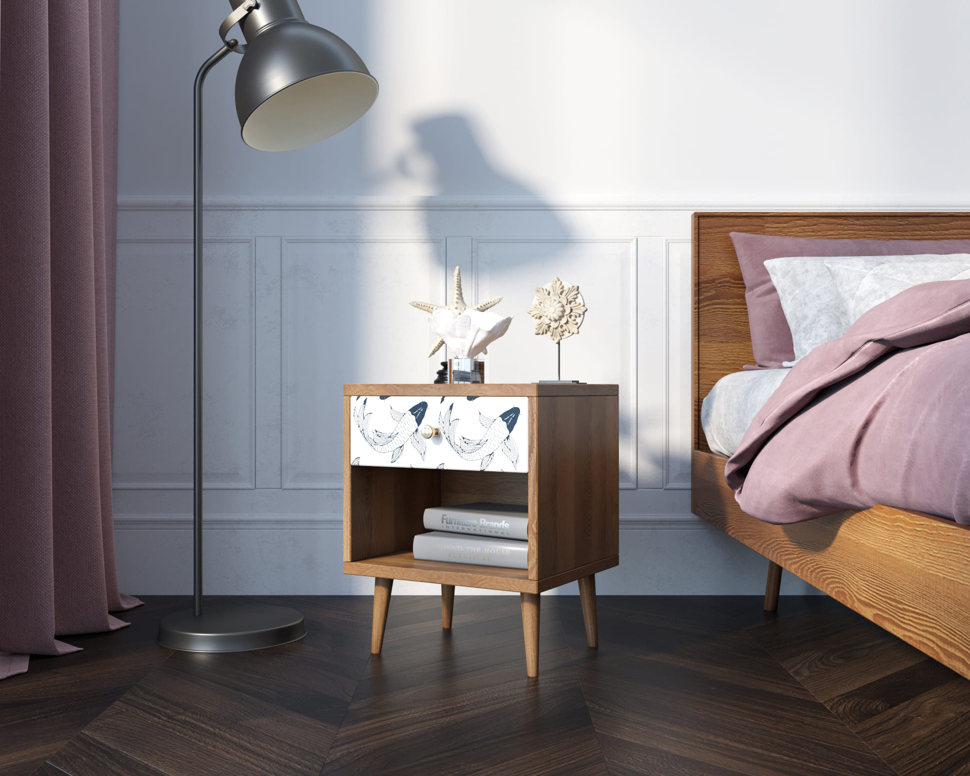 заказать Тумбочка "Berber" с открытой полкой 36 принт арт BB33/Print_36, разноцветная в Москве заказать Тумбочка "Berber" с открытой полкой 36 принт арт BB33/Print_36, разноцветная