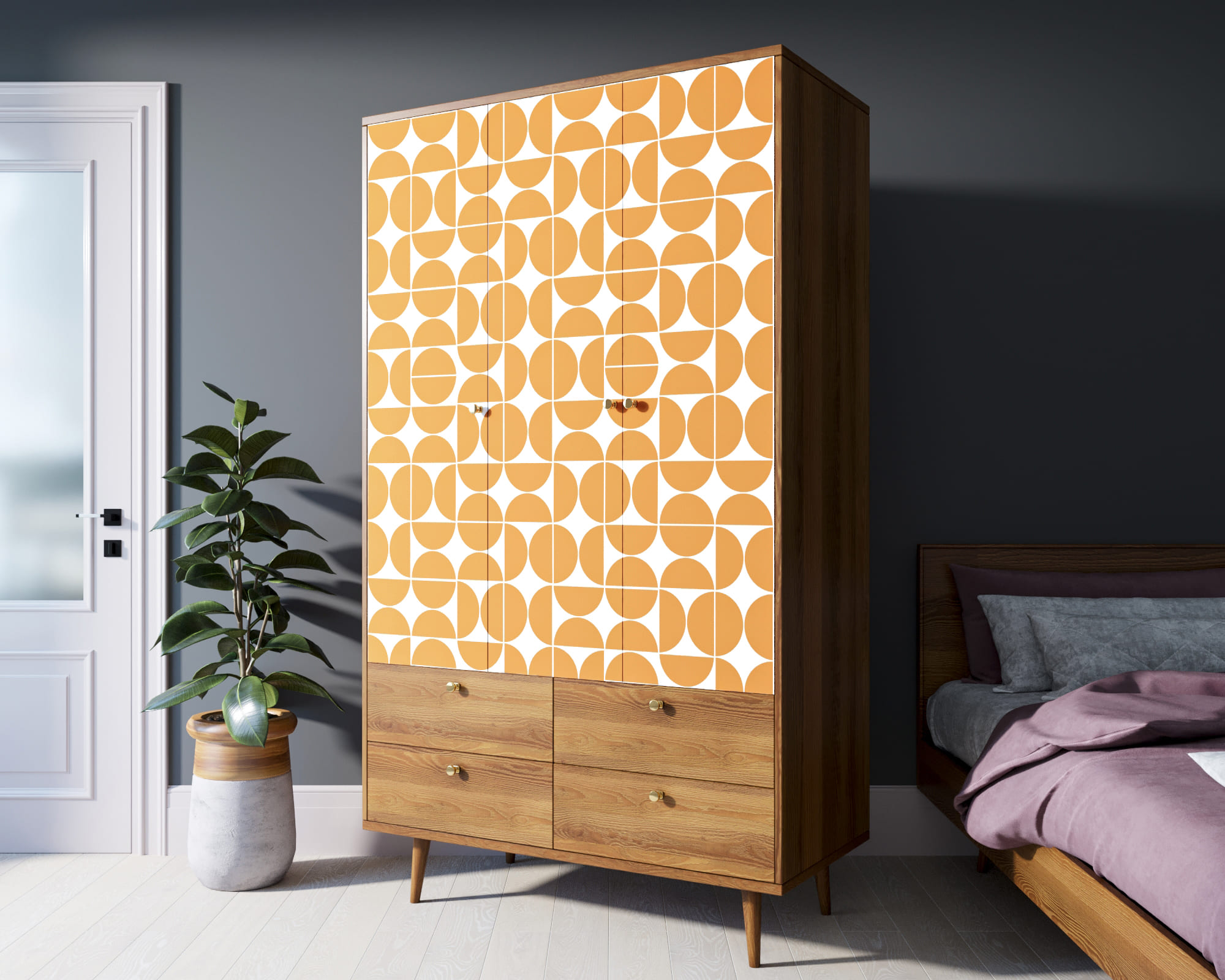 фото Шкаф трехстворчатый "Berber" принт 14 арт BB02/Print_14