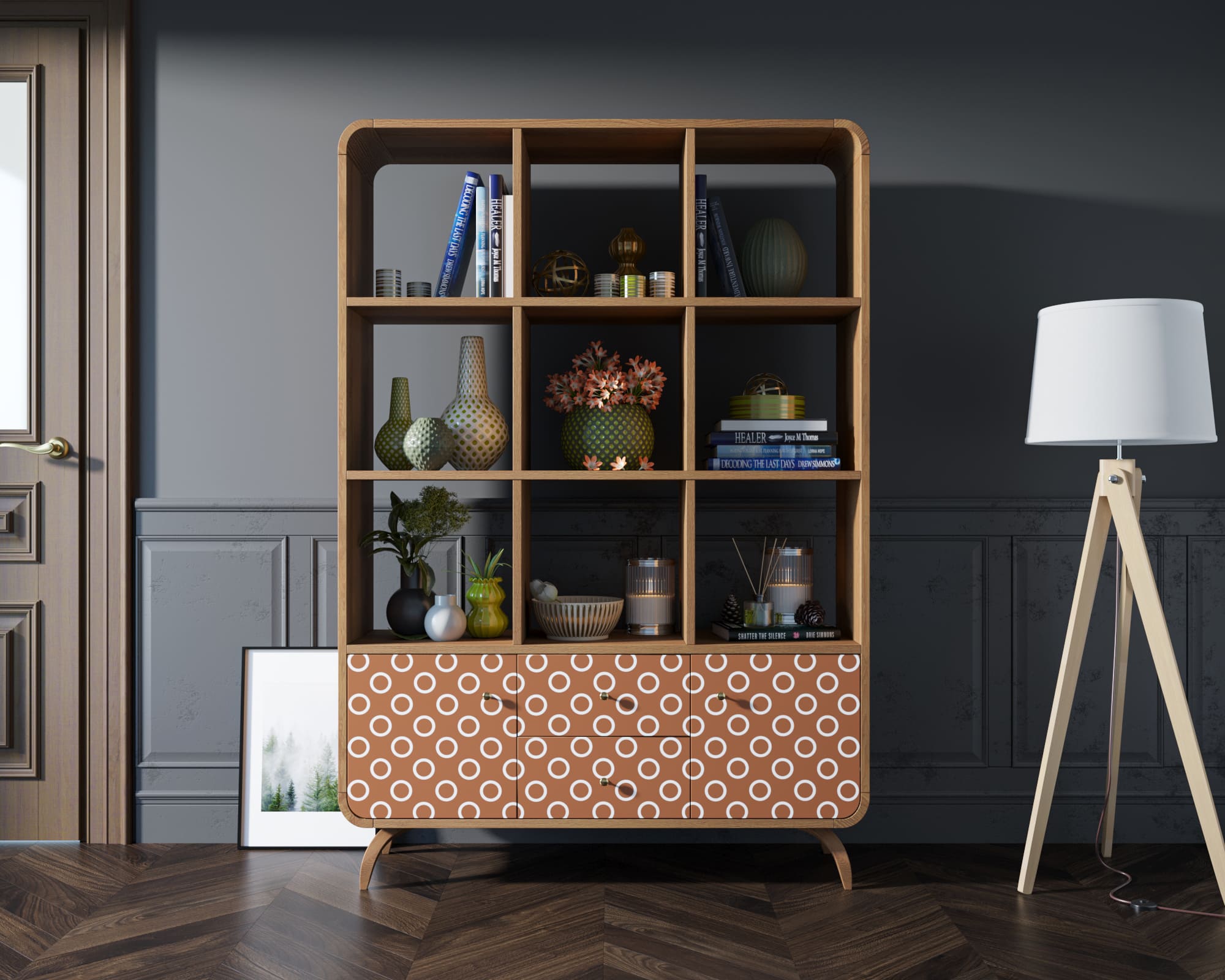 Стеллаж "Ellipse" принт 3 арт EL13/print_3 в интернет-магазине