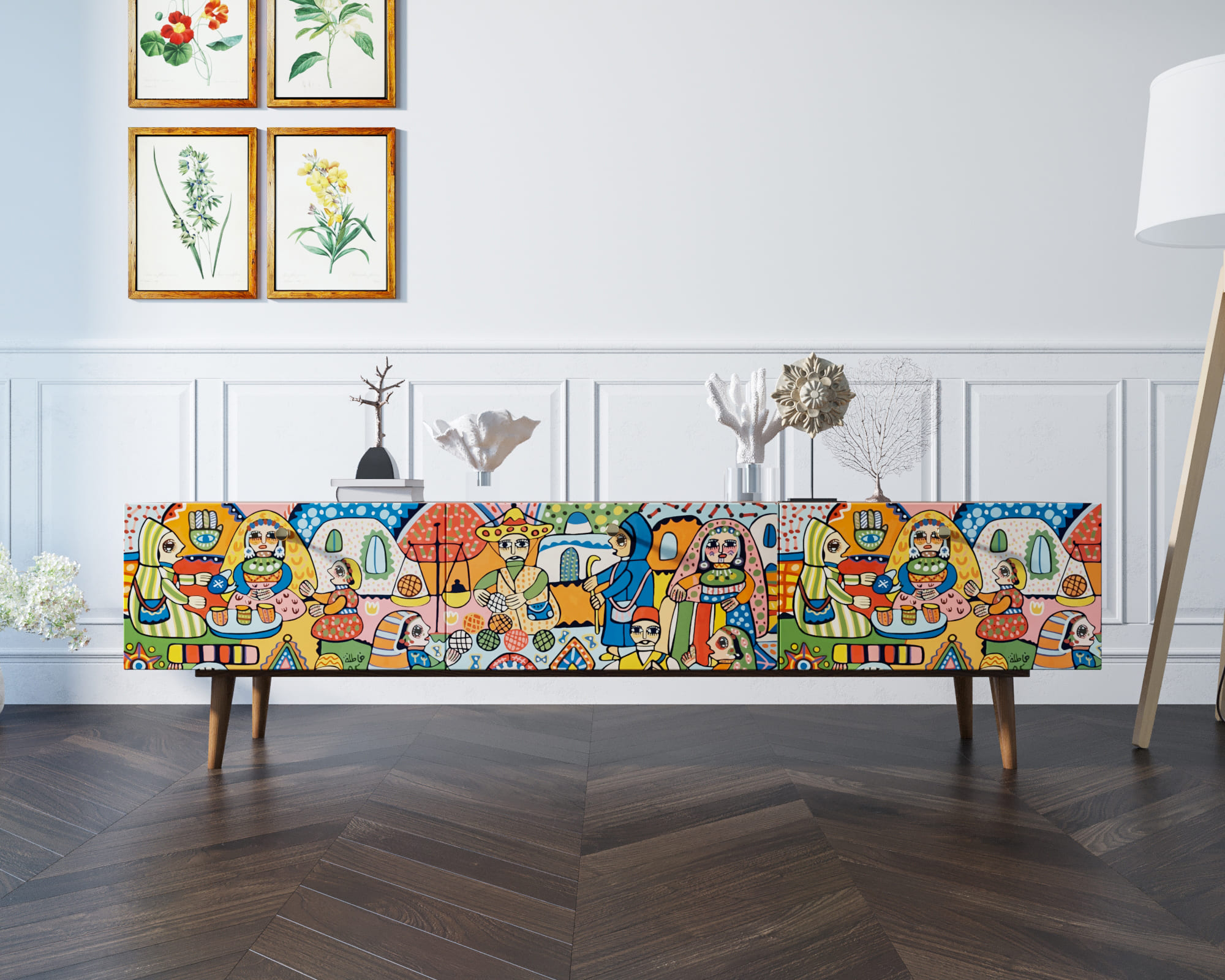 фото Комод "Berber" с ящиками низкий под TV принт 1 арт BB19/Print_01 в Москве фото Комод "Berber" с ящиками низкий под TV принт 1 арт BB19/Print_01