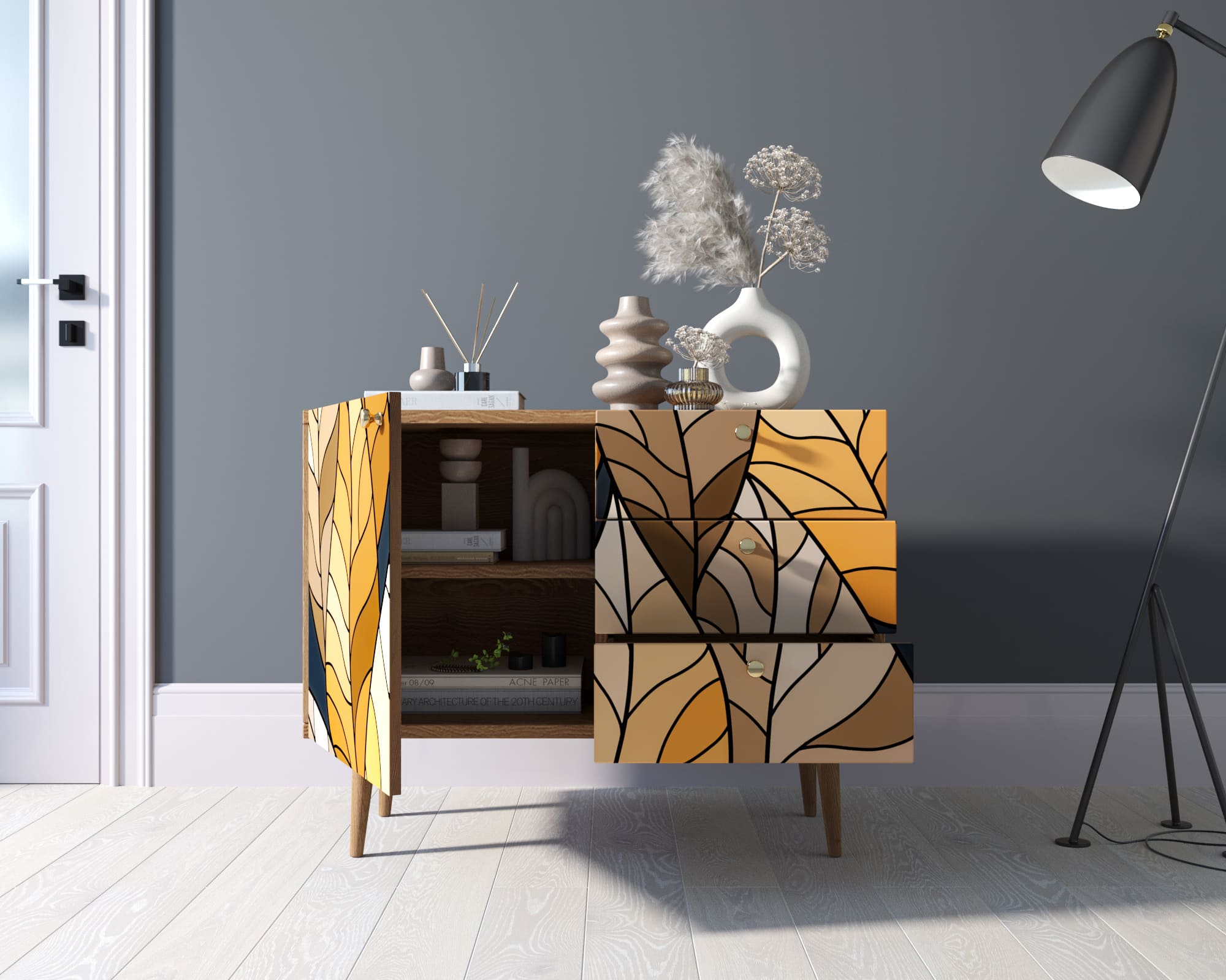 купить Комод "Berber" три ящика и дверка 08 принт арт BB34/Print_08 в Москве купить Комод "Berber" три ящика и дверка 08 принт арт BB34/Print_08