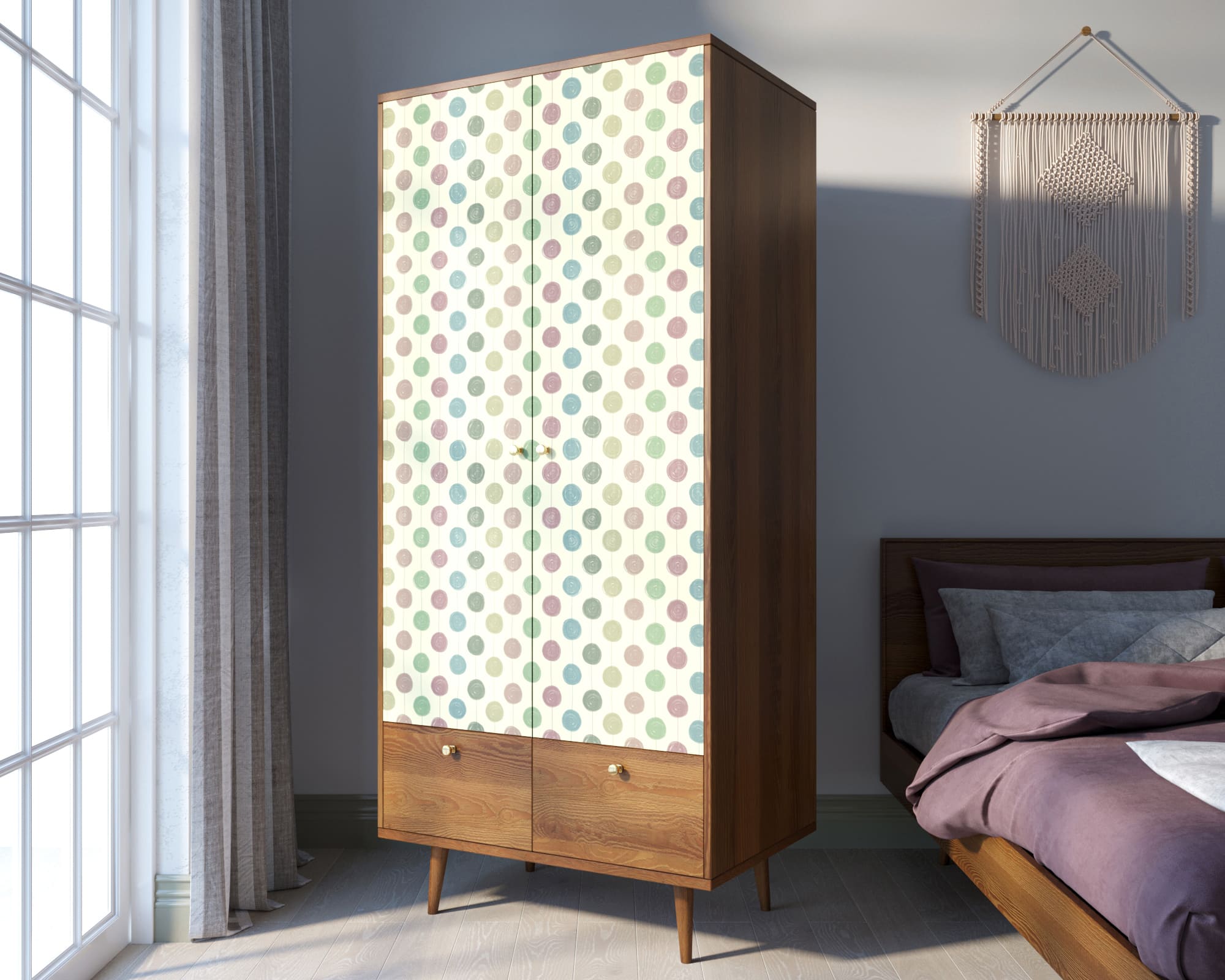 фото Шкаф двухстворчатый "Berber" принт 24 арт BB16/Print_24