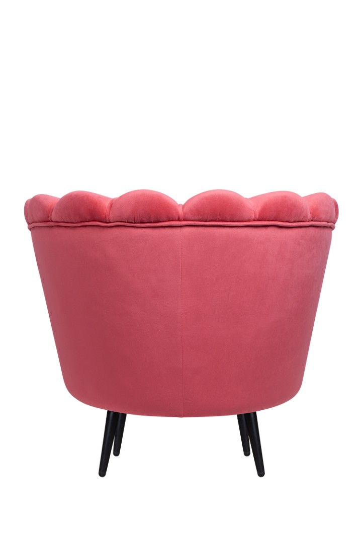 Низкое кресло ракушка Pearl Karmin на черных ножках в интернет-магазине