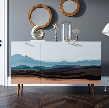 купить Комод "Berber" с двумя дверками и ящиками принт 11 арт BB17/Print_11