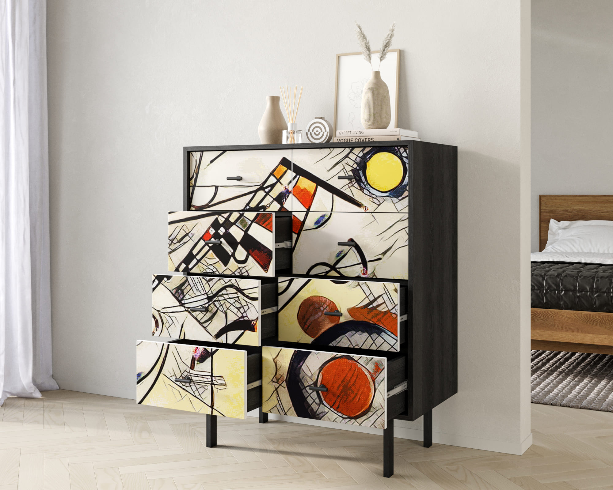 купить Комод на восемь ящиков "Emerson" by Kandinsky арт EM20/Print_01