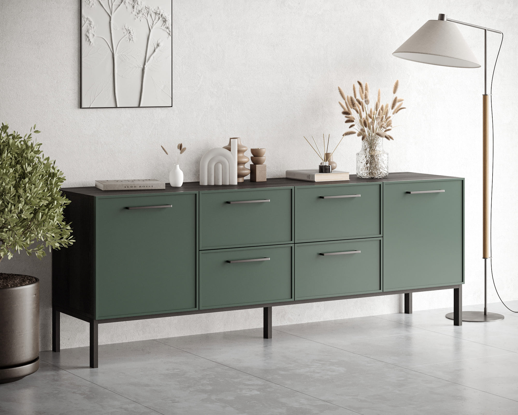 заказать Комод две дверки и четыре ящика "Nicole" арт NEM19G