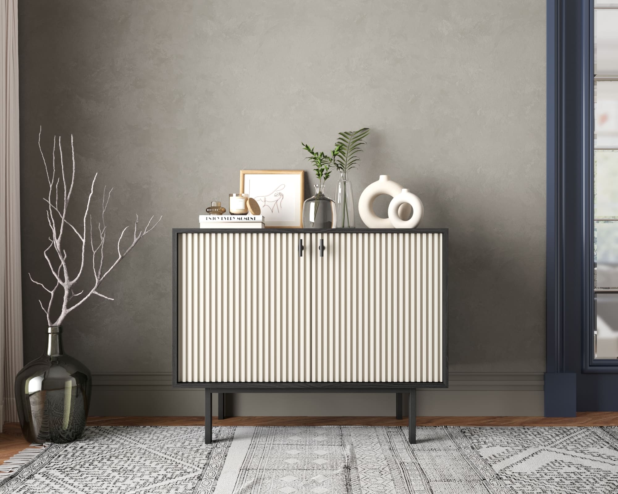 Комод с двумя дверками "Emerson" арт EM02/milky/L в интернет-магазине в Москве Комод с двумя дверками "Emerson" арт EM02/milky/L в интернет-магазине