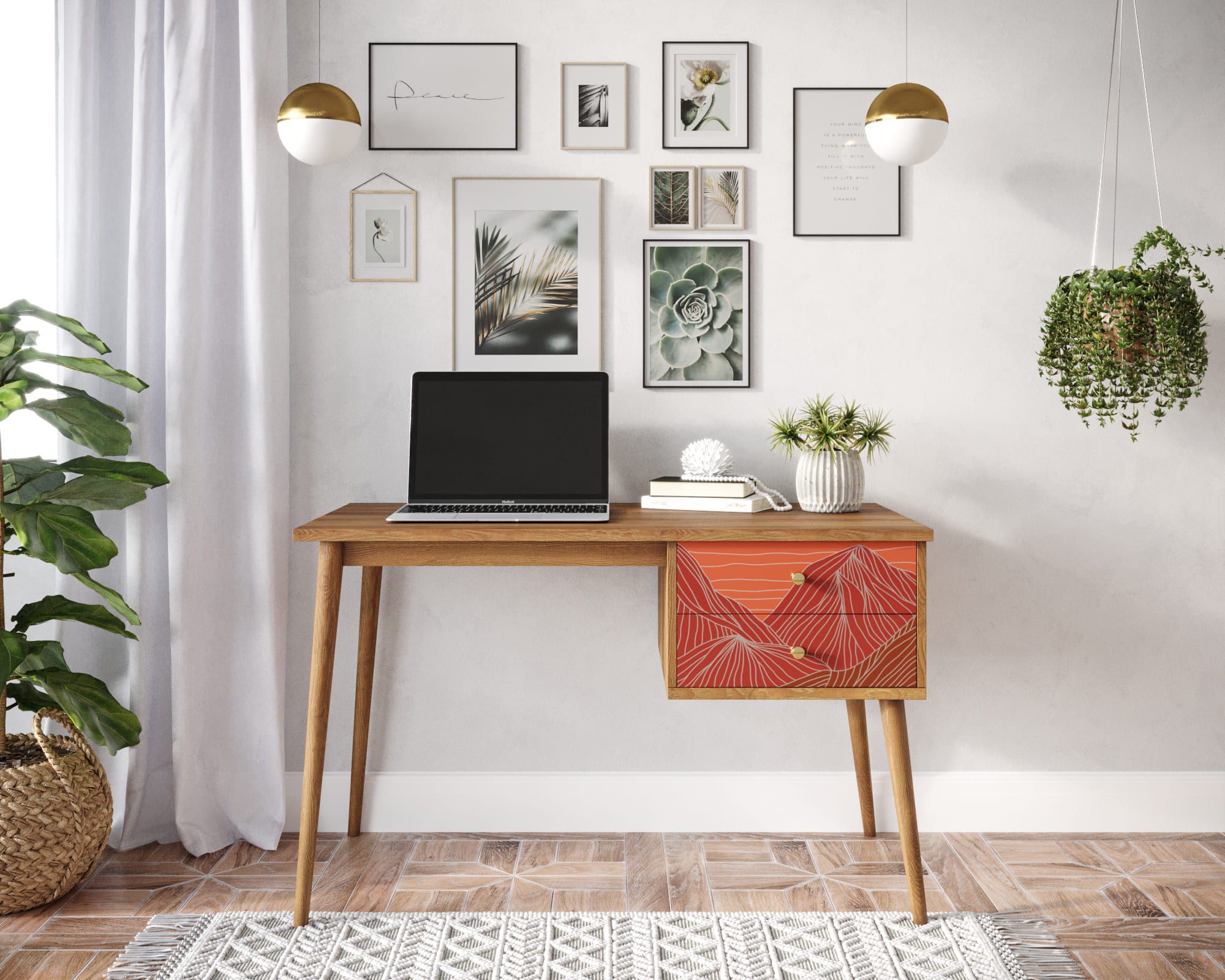 Стол рабочий "Berber" принт 49 с одной тумбой арт BB20/Print_49 в интернет-магазине в Москве Стол рабочий "Berber" принт 49 с одной тумбой арт BB20/Print_49 в интернет-магазине