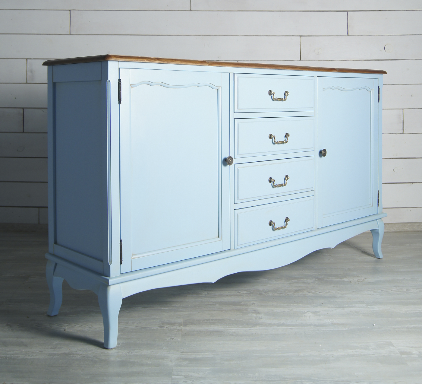 заказать Голубой комод Leontina с дверками и ящиками арт ST9351B