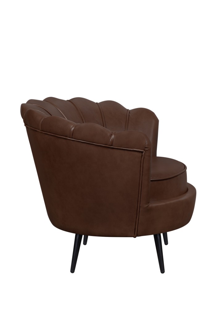 заказать Низкое кресло ракушка Pearl Brown V2 на черных ножках