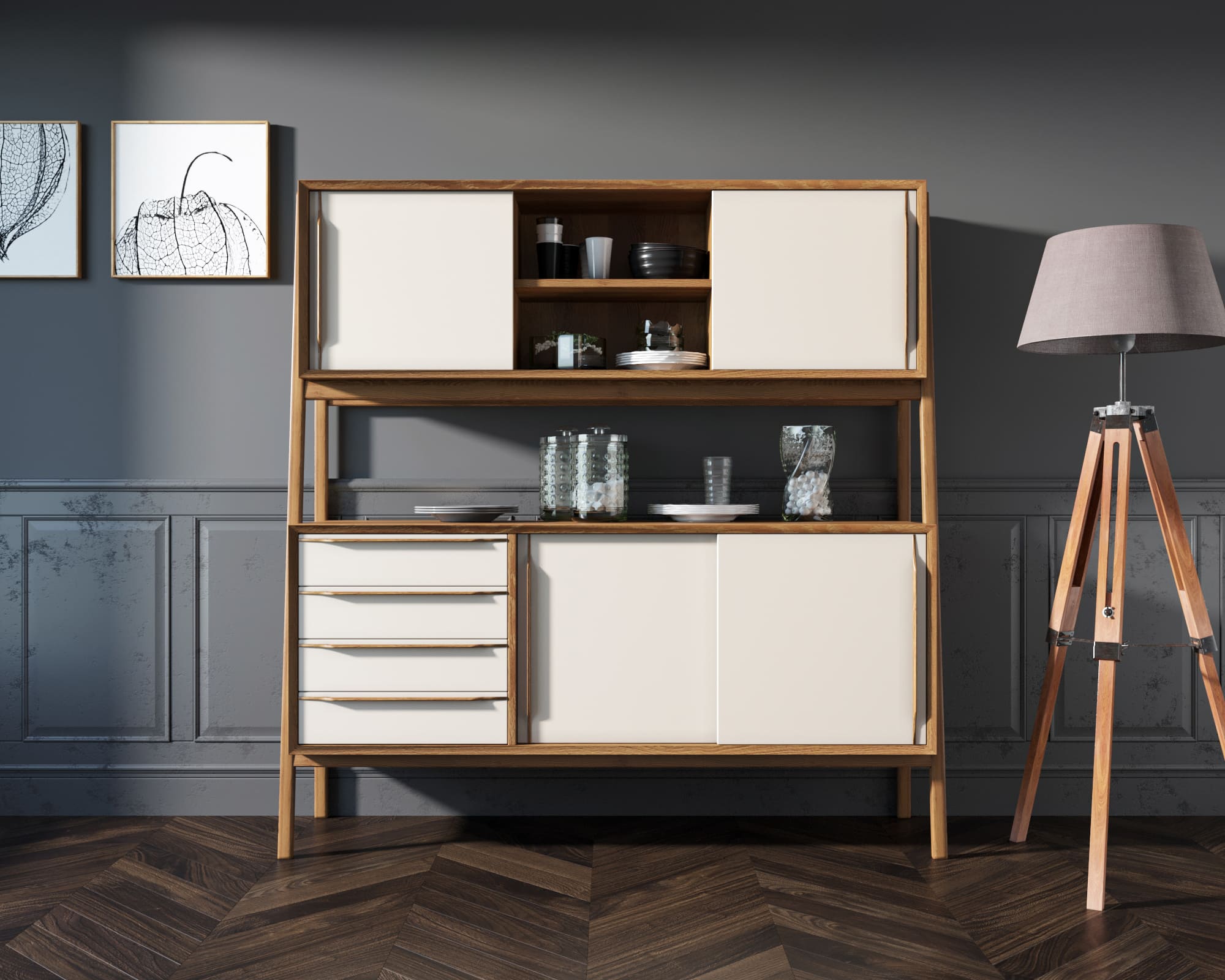 фото Буфет "Bruni white" широкий арт BR37WH