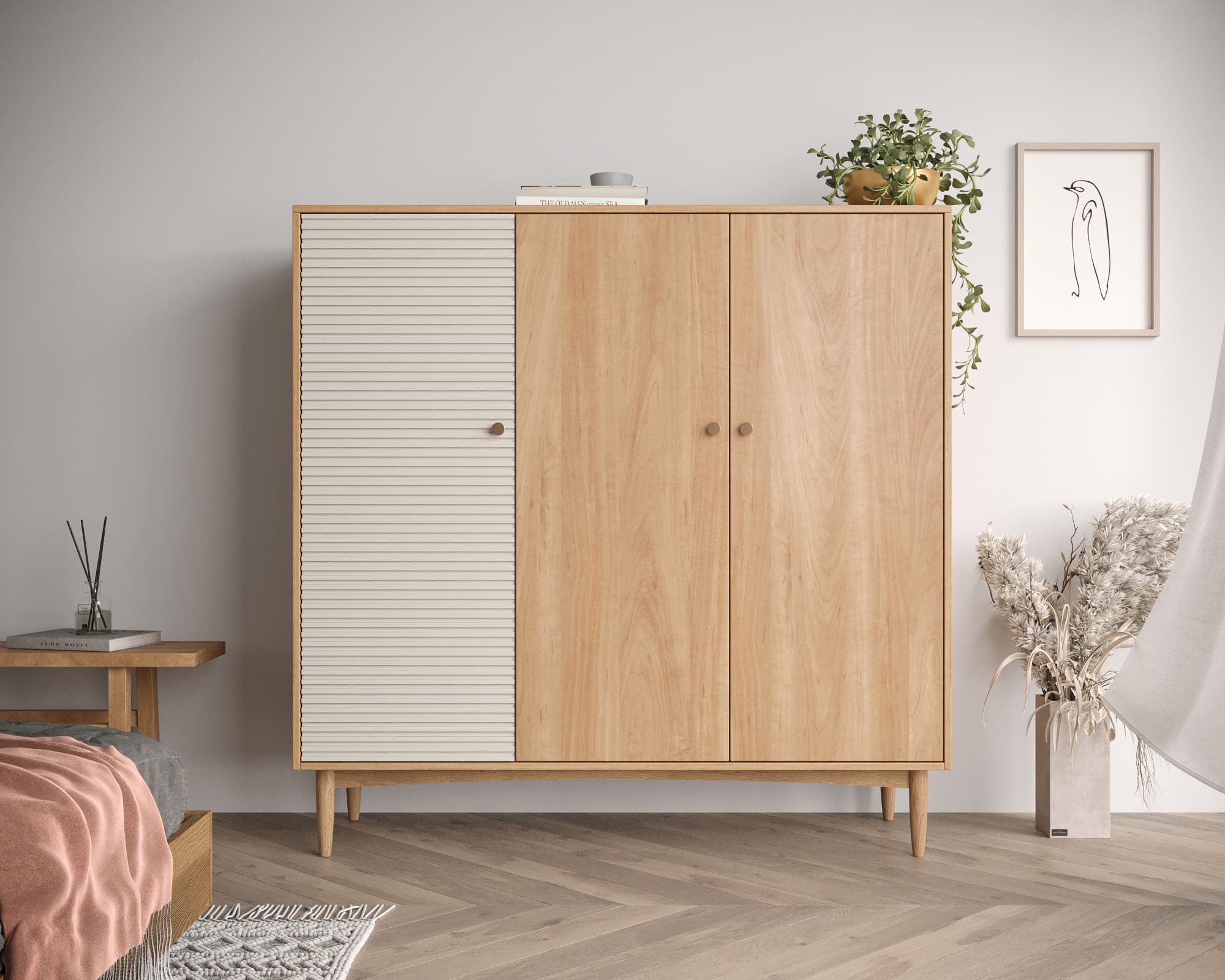 Шкаф трехстворчатый низкий Bubble Solid арт BBL13S в интернет-магазине в Москве Шкаф трехстворчатый низкий Bubble Solid арт BBL13S в интернет-магазине