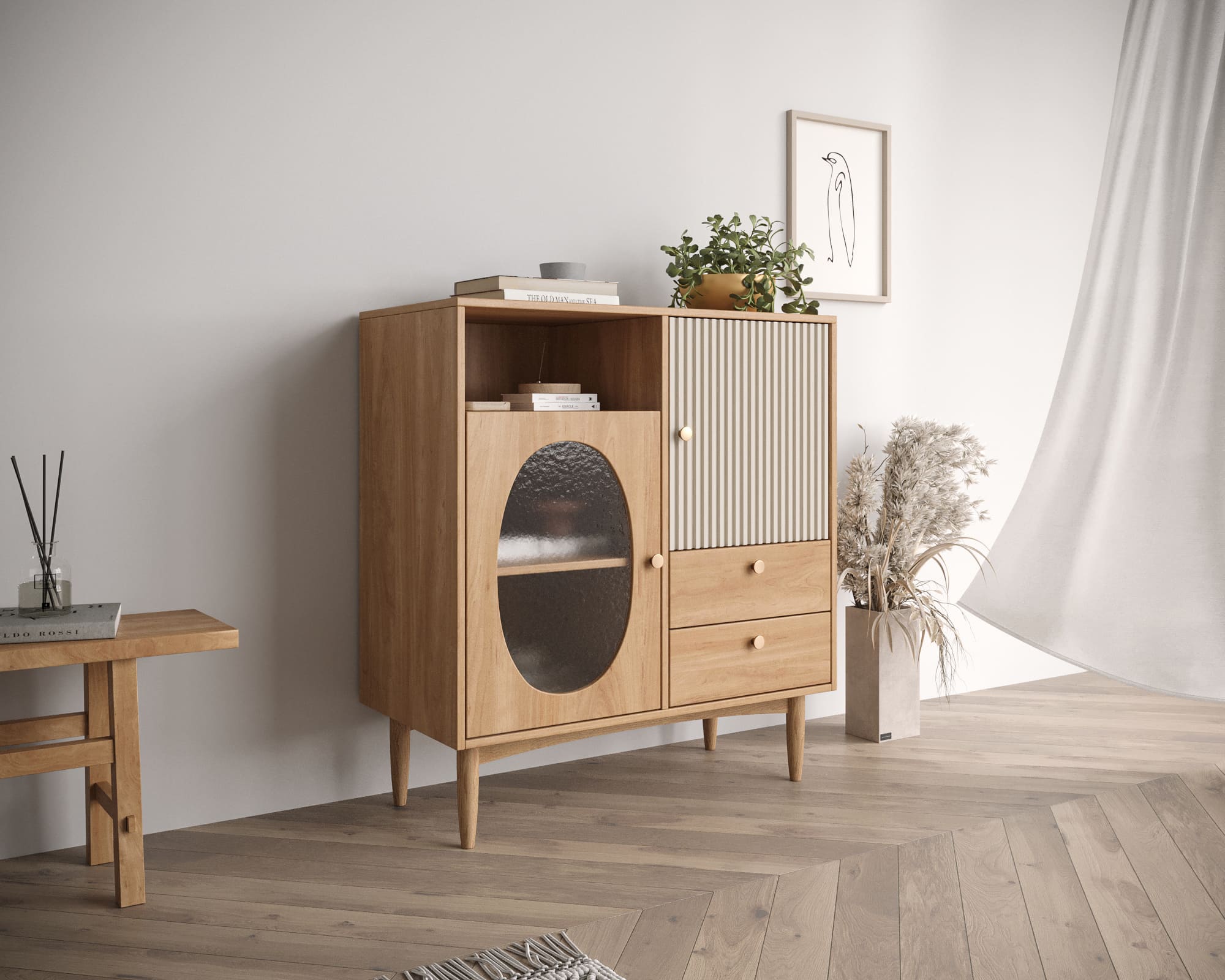 заказать Комод "Bubble" с двумя дверками и двумя ящиками арт BBL06