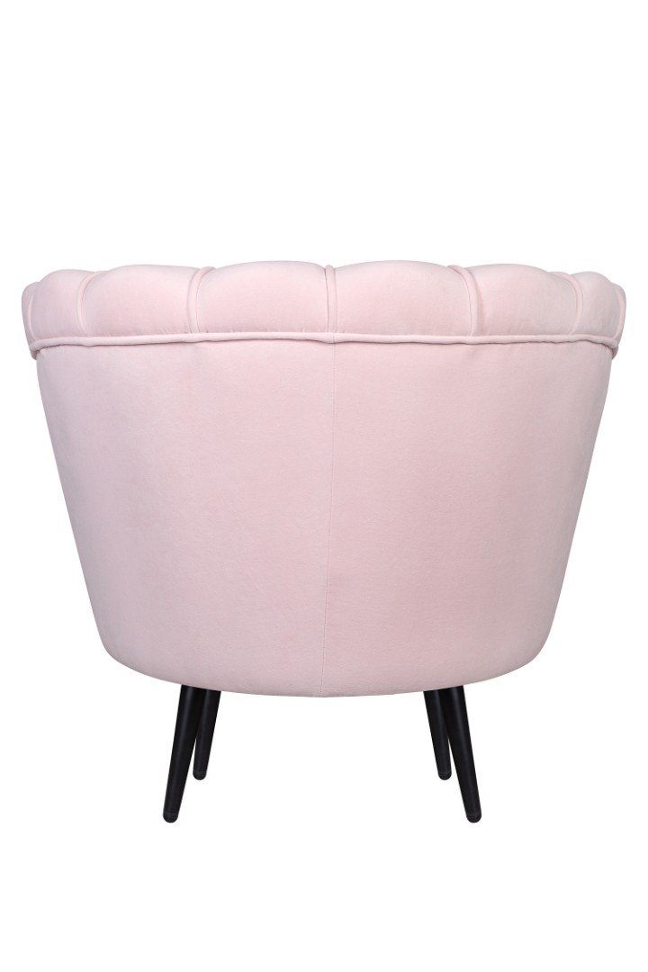 Низкое кресло ракушка Pearl розовый V2 на черных ножках в интернет-магазине