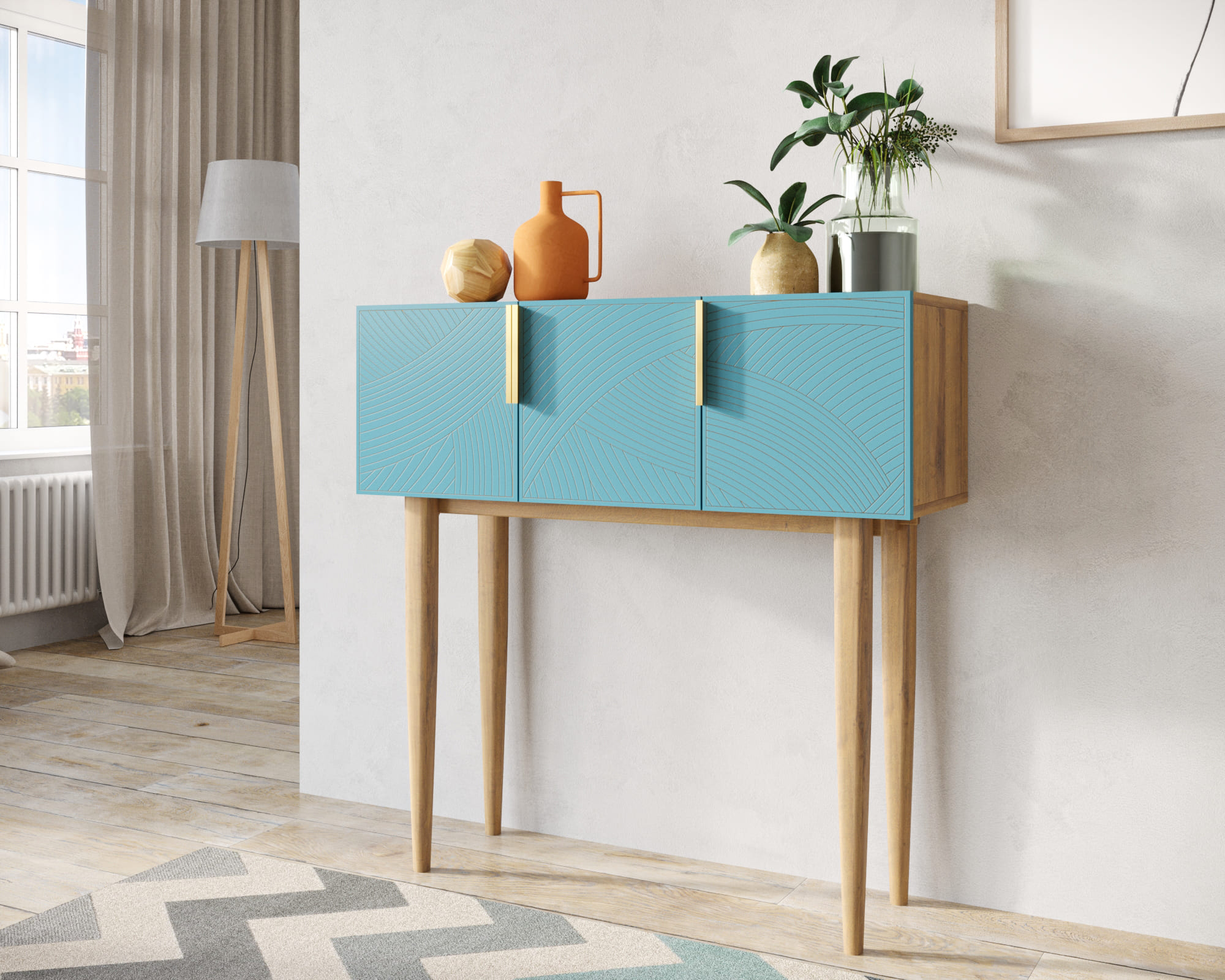 заказать Консоль с тремя дверками "Line" LN15/GR1/blue в Москве заказать Консоль с тремя дверками "Line" LN15/GR1/blue