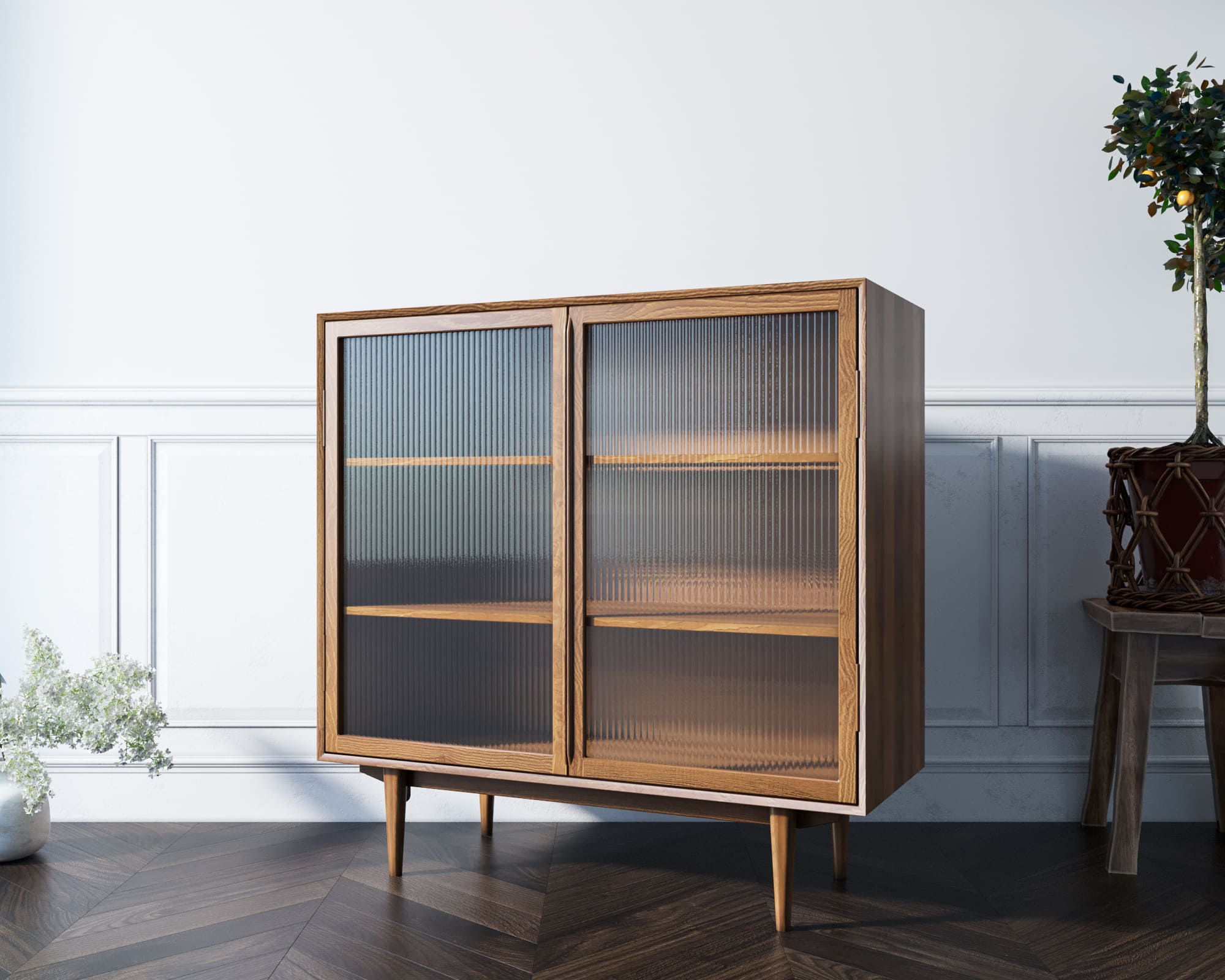 фото Буфет "Bruni" с дверками и витражными стеклами арт BR60