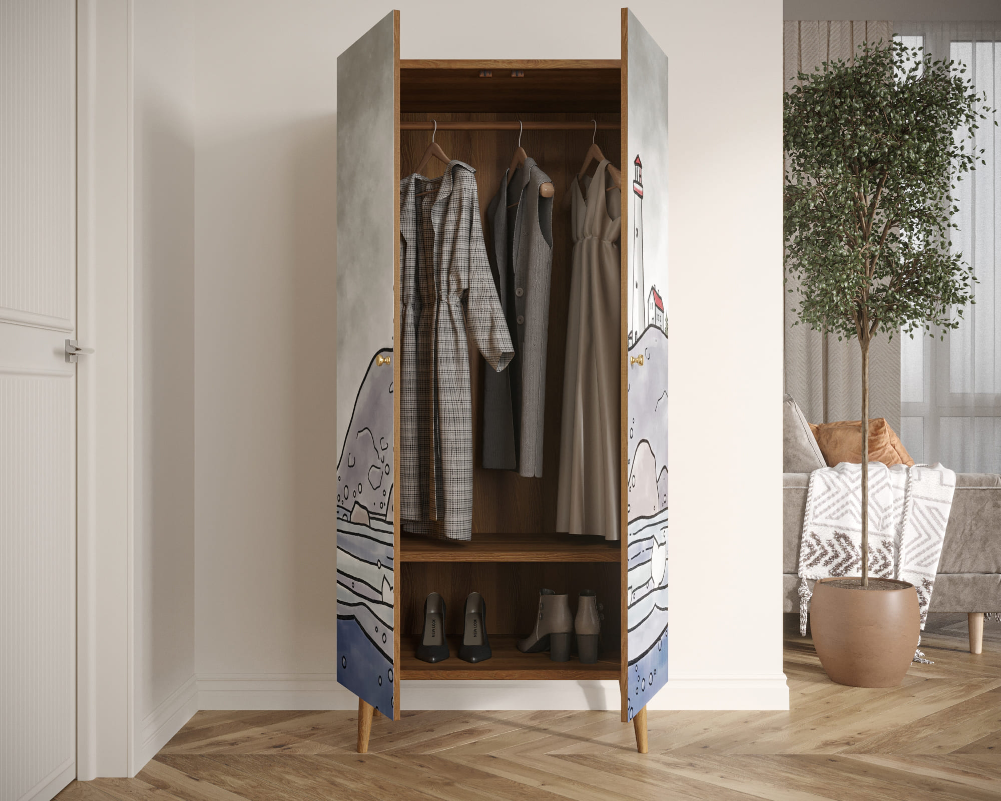 купить Шкаф малый двухстворчатый "Berber" принт 51 арт BB08/Print_51 в Москве купить Шкаф малый двухстворчатый "Berber" принт 51 арт BB08/Print_51