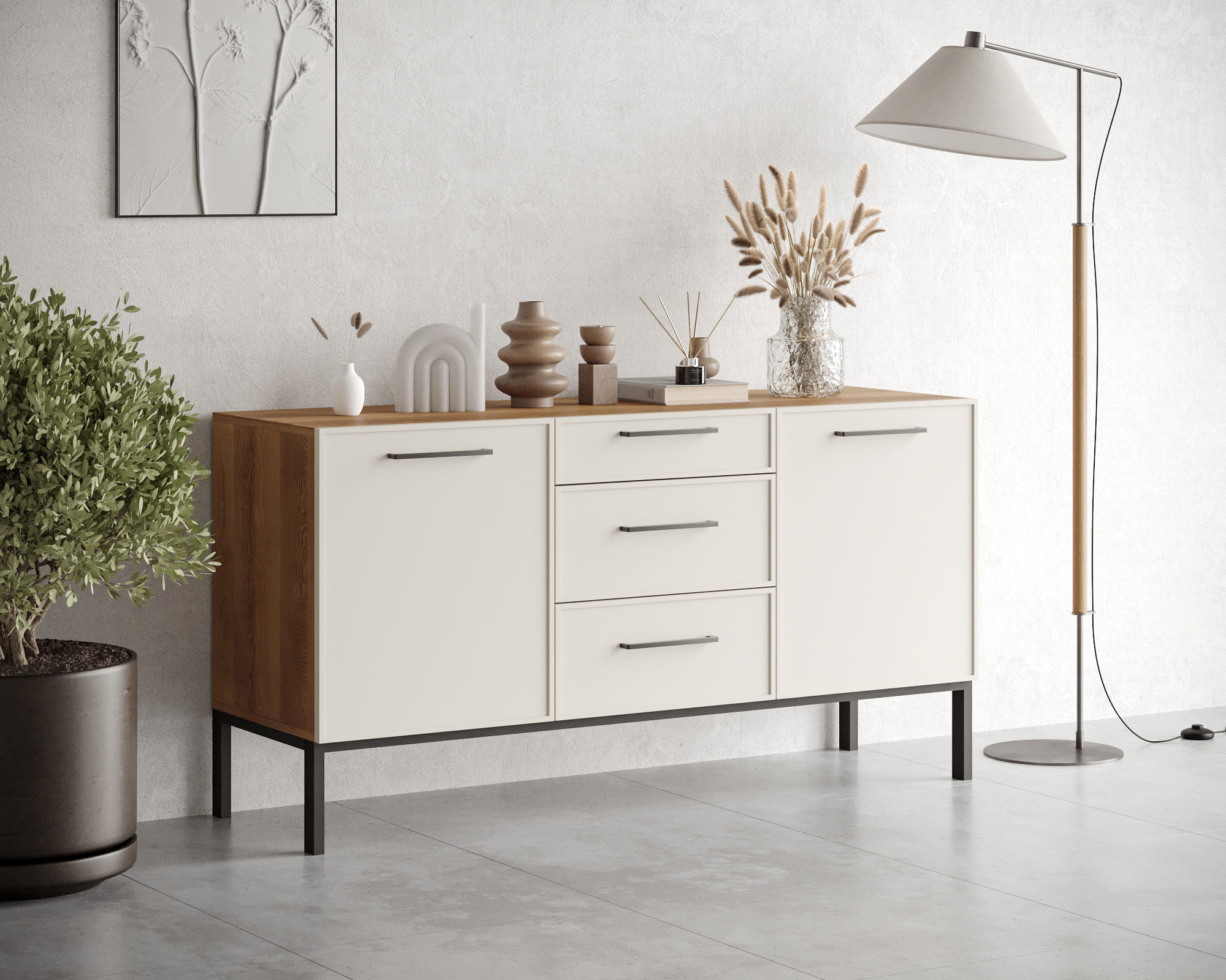 заказать Комод две дверки и три ящика "Nicole" арт NEM08