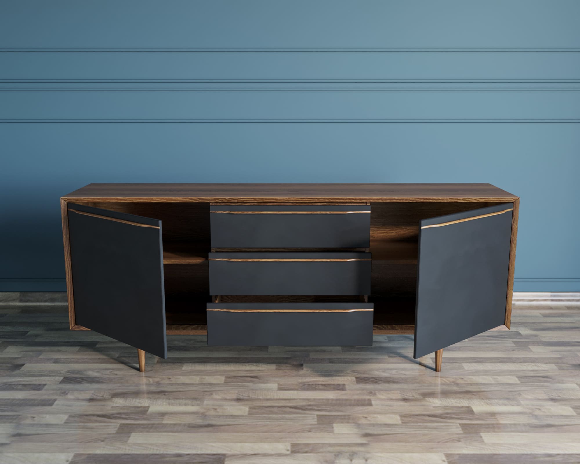 заказать Комод "Brun Black" с тремя ящиками и дверками арт BR-03/Black в интернет-магазине в Москве заказать Комод "Brun Black" с тремя ящиками и дверками арт BR-03/Black в интернет-магазине