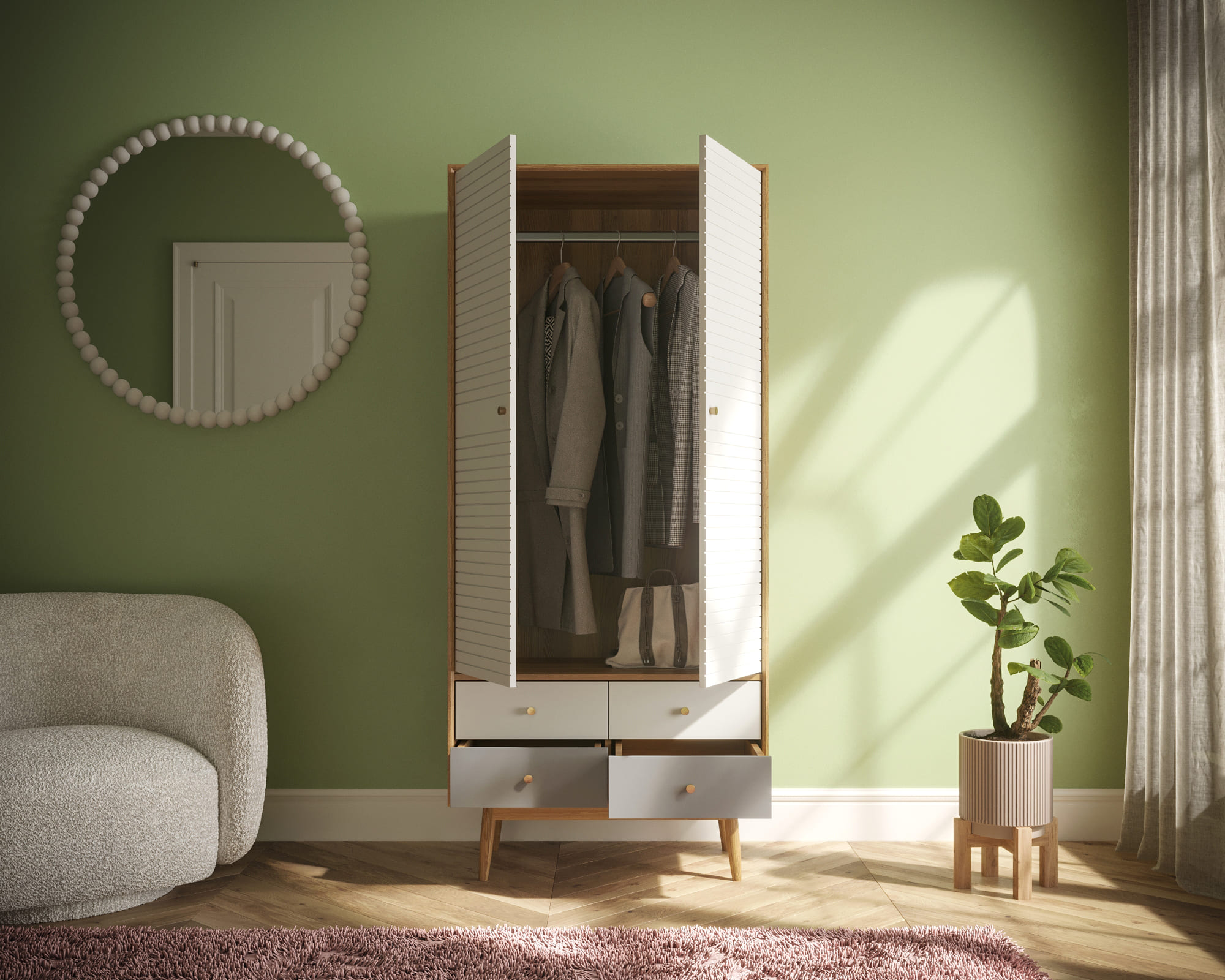 купить Шкаф в скандинавском стиле "Pollo" арт POL18 в Москве купить Шкаф в скандинавском стиле "Pollo" арт POL18