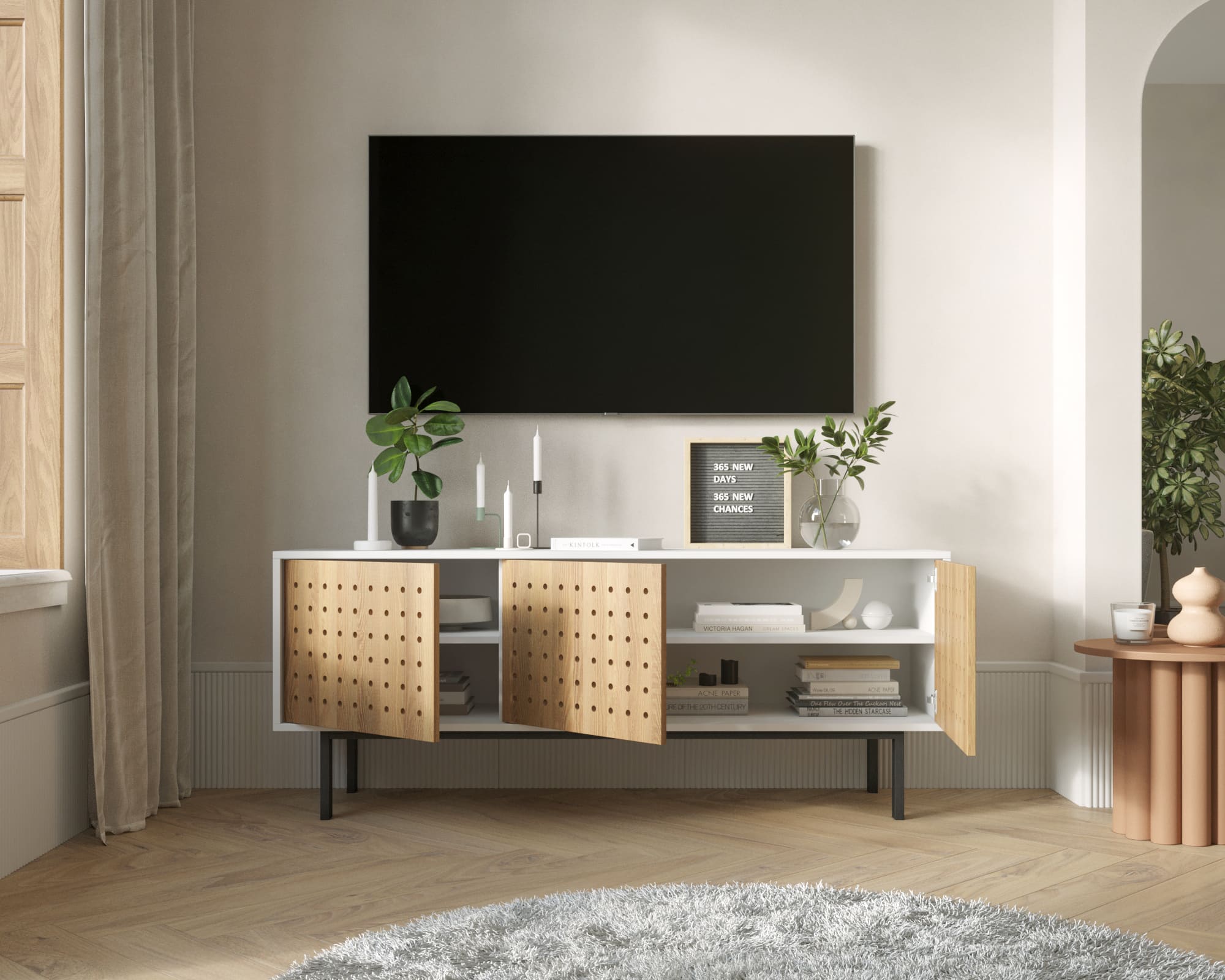 купить Комод под TV с тремя дверками KOTO арт KT07