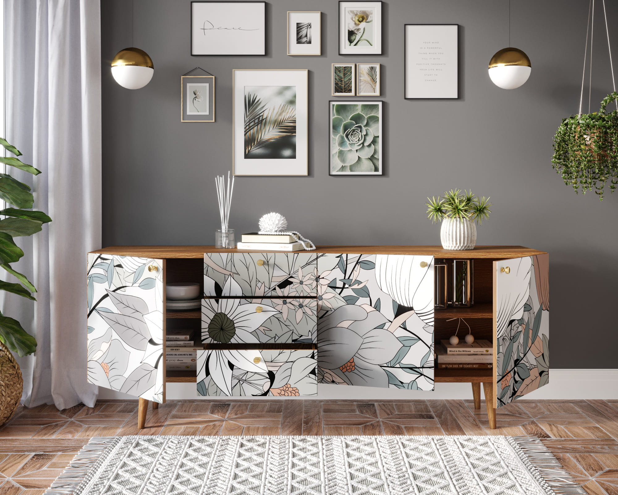 Комод "Berber" удлиненный принт 50 арт BB11/Print_50 в интернет-магазине