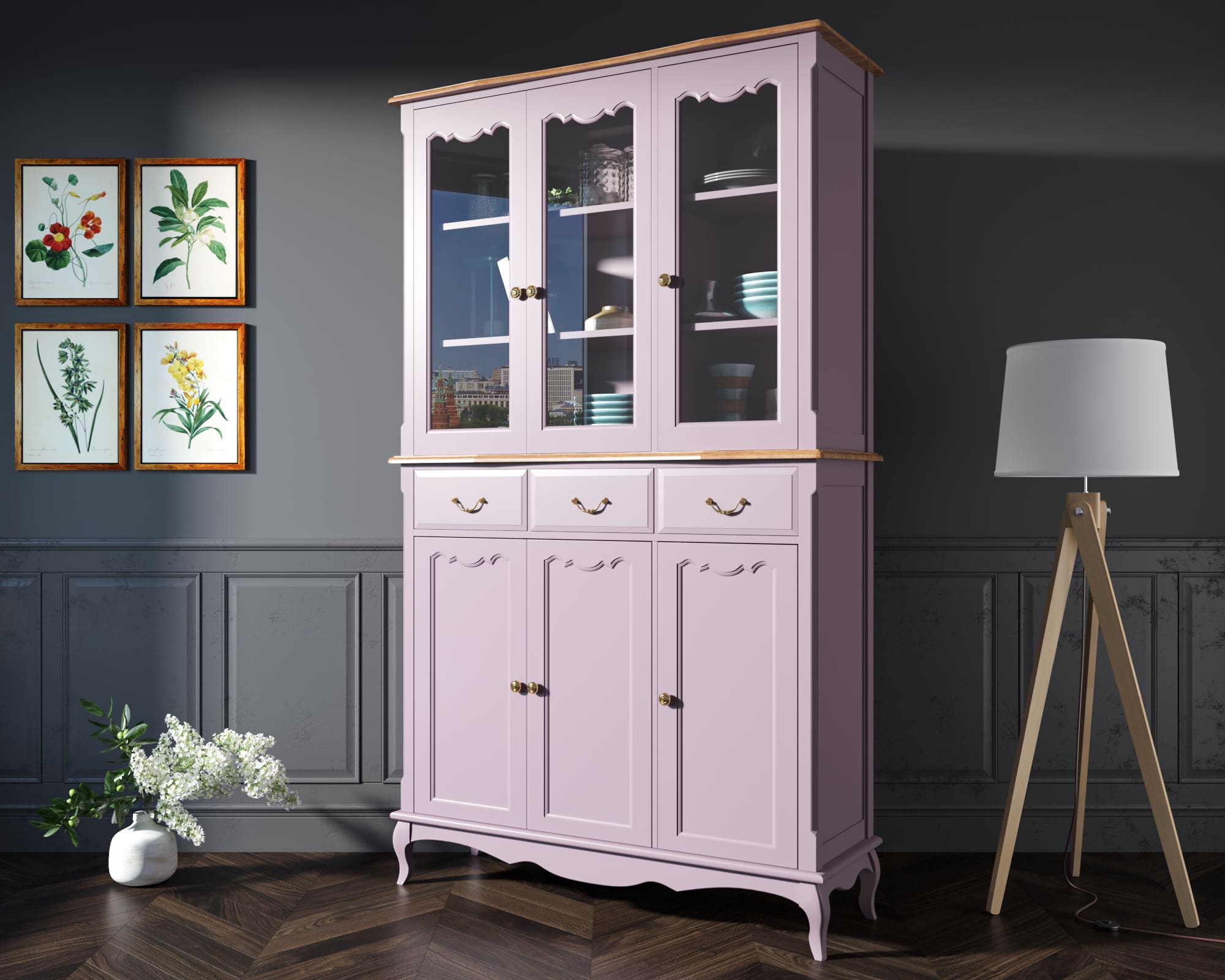 фото Буфет "Leontina Lavanda" трехстворчатый арт ST9344/2L в Москве фото Буфет "Leontina Lavanda" трехстворчатый арт ST9344/2L