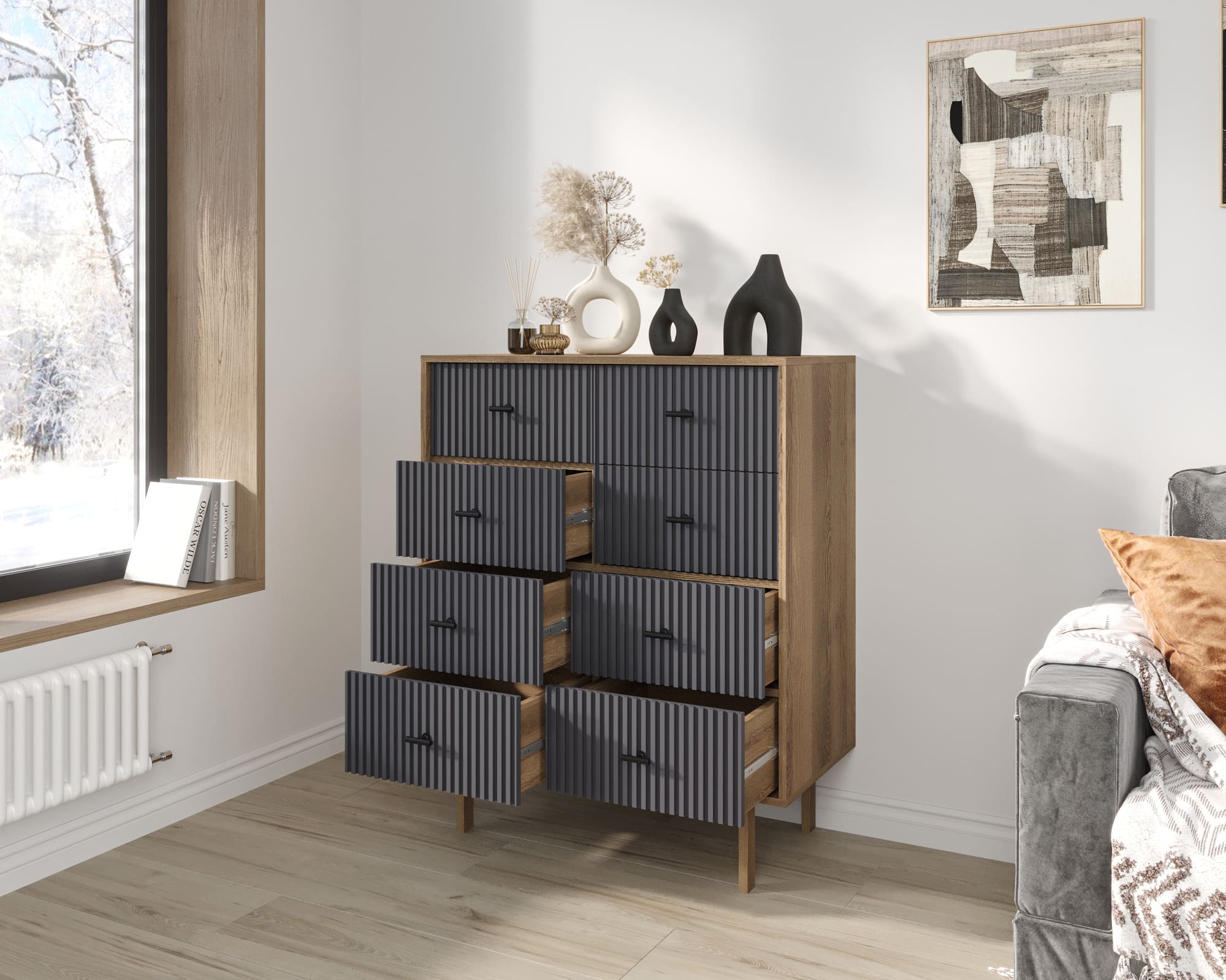 купить Комод на восемь ящиков "Emerson" арт EM20/7024/L