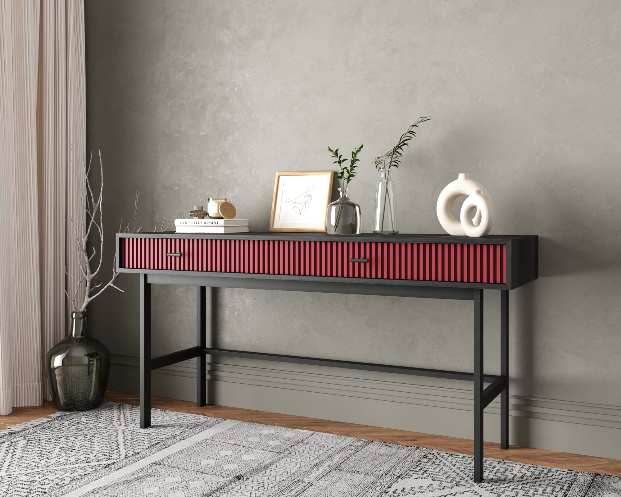 заказать Консоль с двумя ящиками "Emerson" арт EM22/red/L