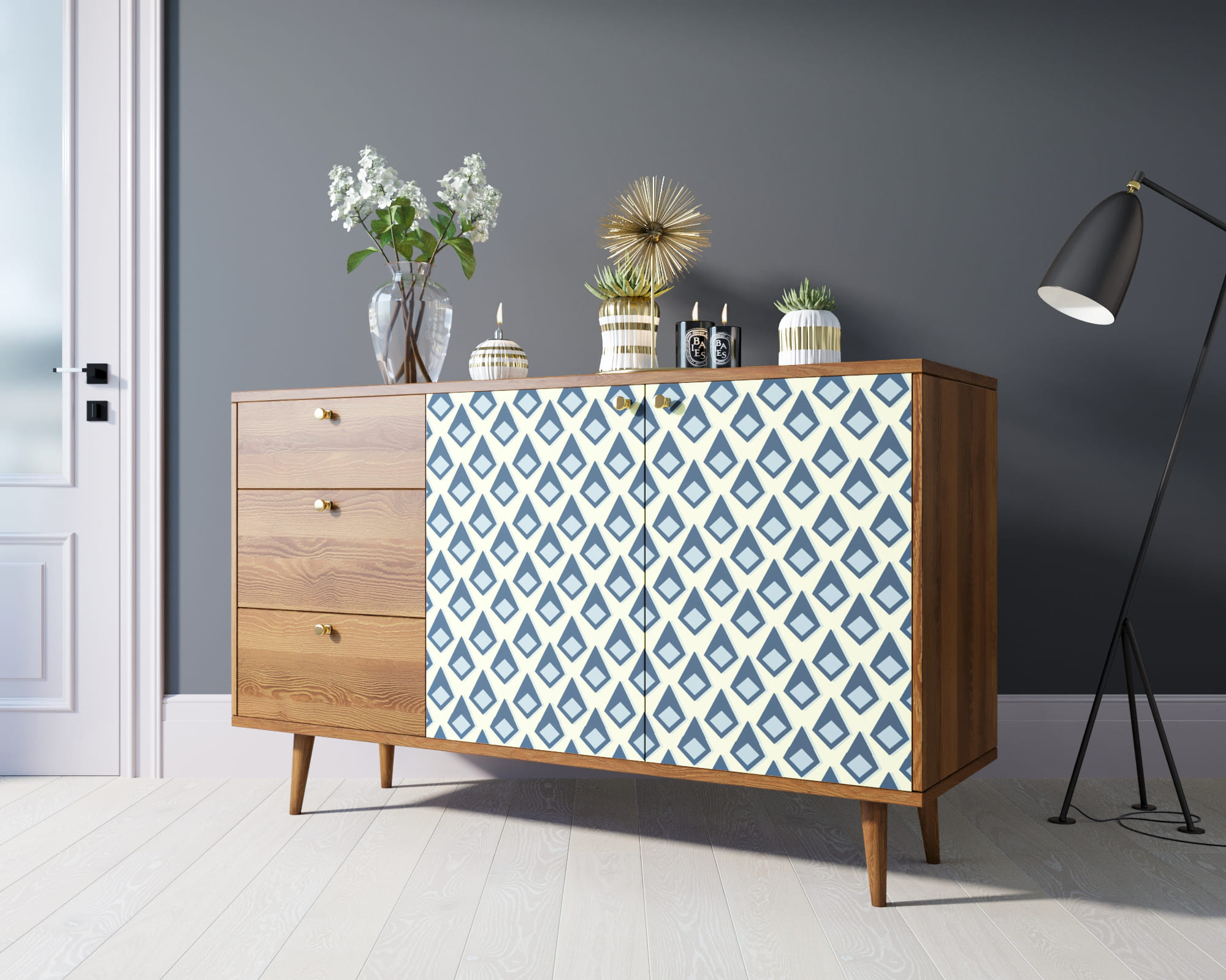 фото Комод "Berber" с двумя дверками и ящиками 13 принт арт BB05/Print_13