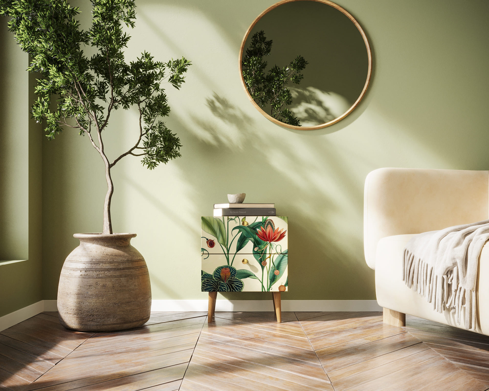 Тумбочка "Berber" с двумя ящиками арт BB03/Print_55 в интернет-магазине