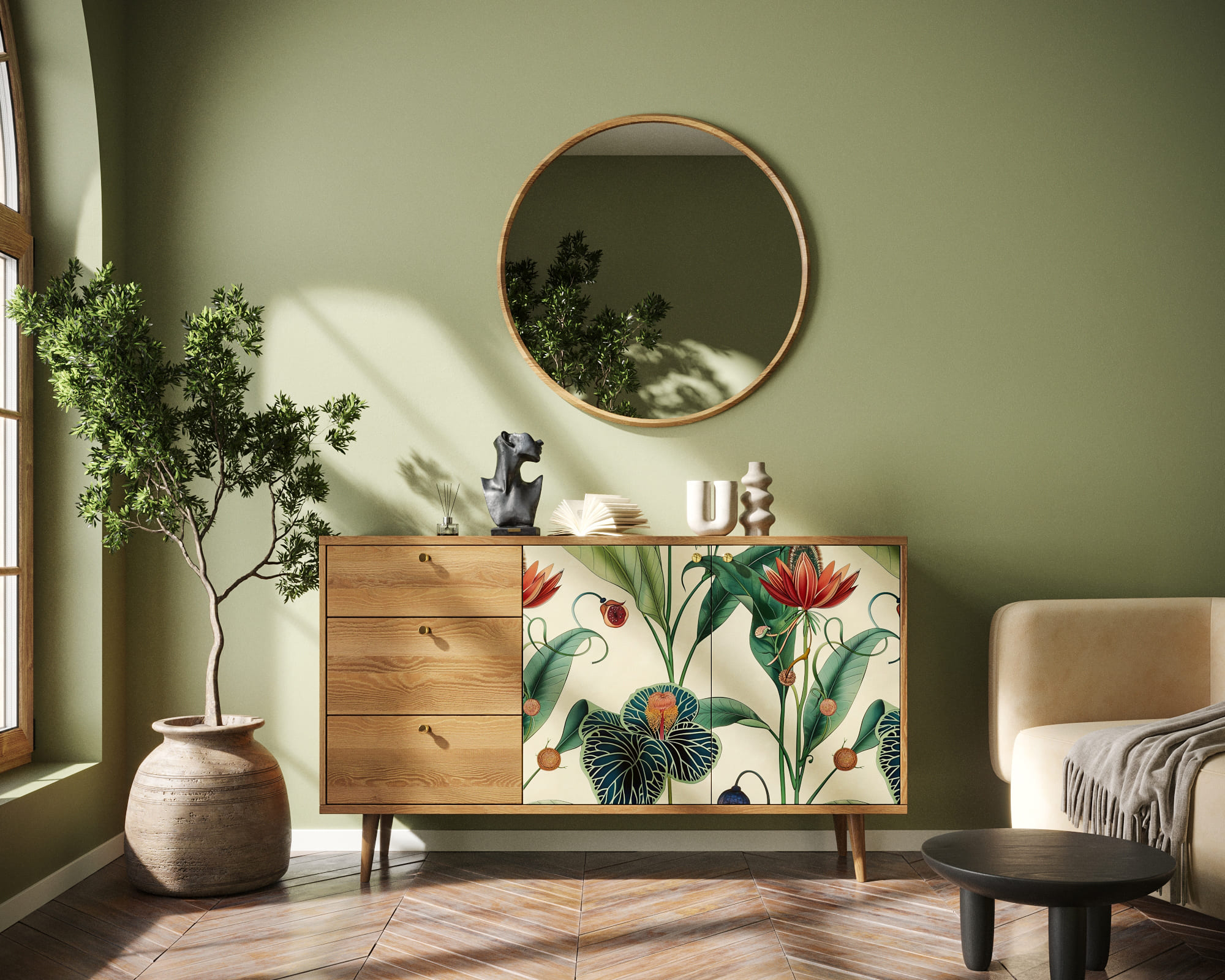 Комод "Berber" с двумя дверками и ящиками арт BB05/Print_55 в интернет-магазине