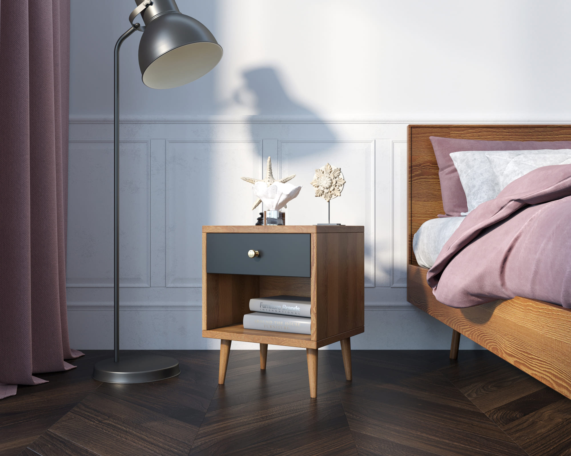 заказать Тумбочка "Berber" с открытой полкой 33 принт арт BB33/Print_33, разноцветная