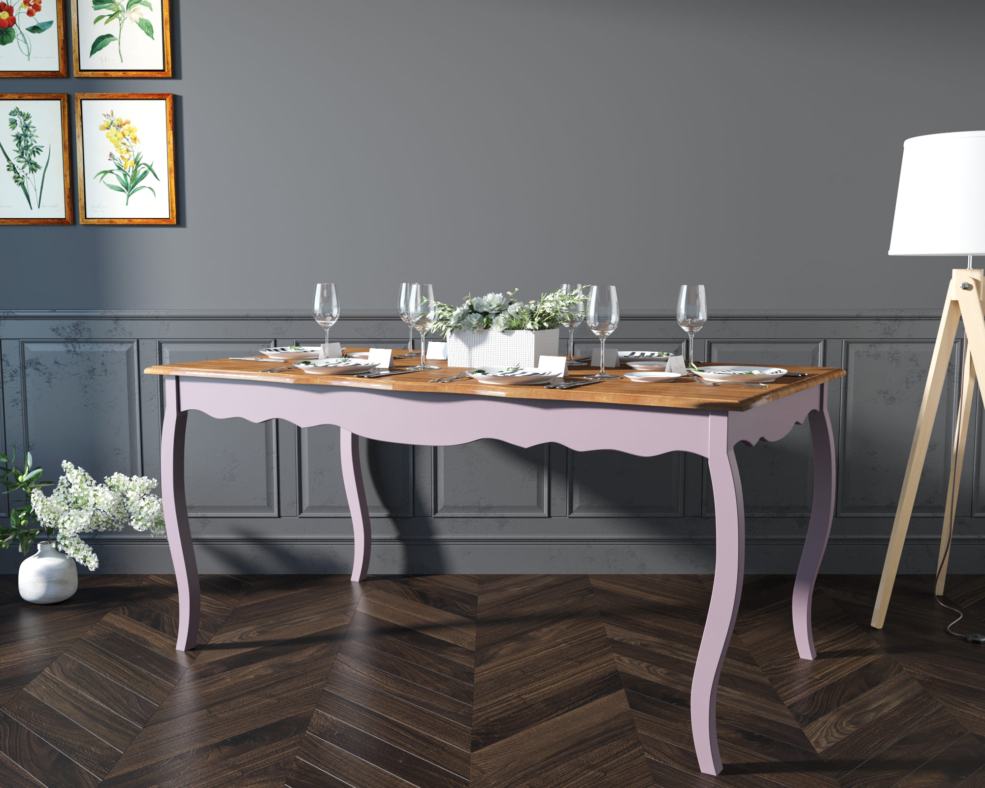 Раскладывающийся обеденный стол "Leontina Lavanda" арт ST9338L в интернет-магазине в Москве Раскладывающийся обеденный стол "Leontina Lavanda" арт ST9338L в интернет-магазине