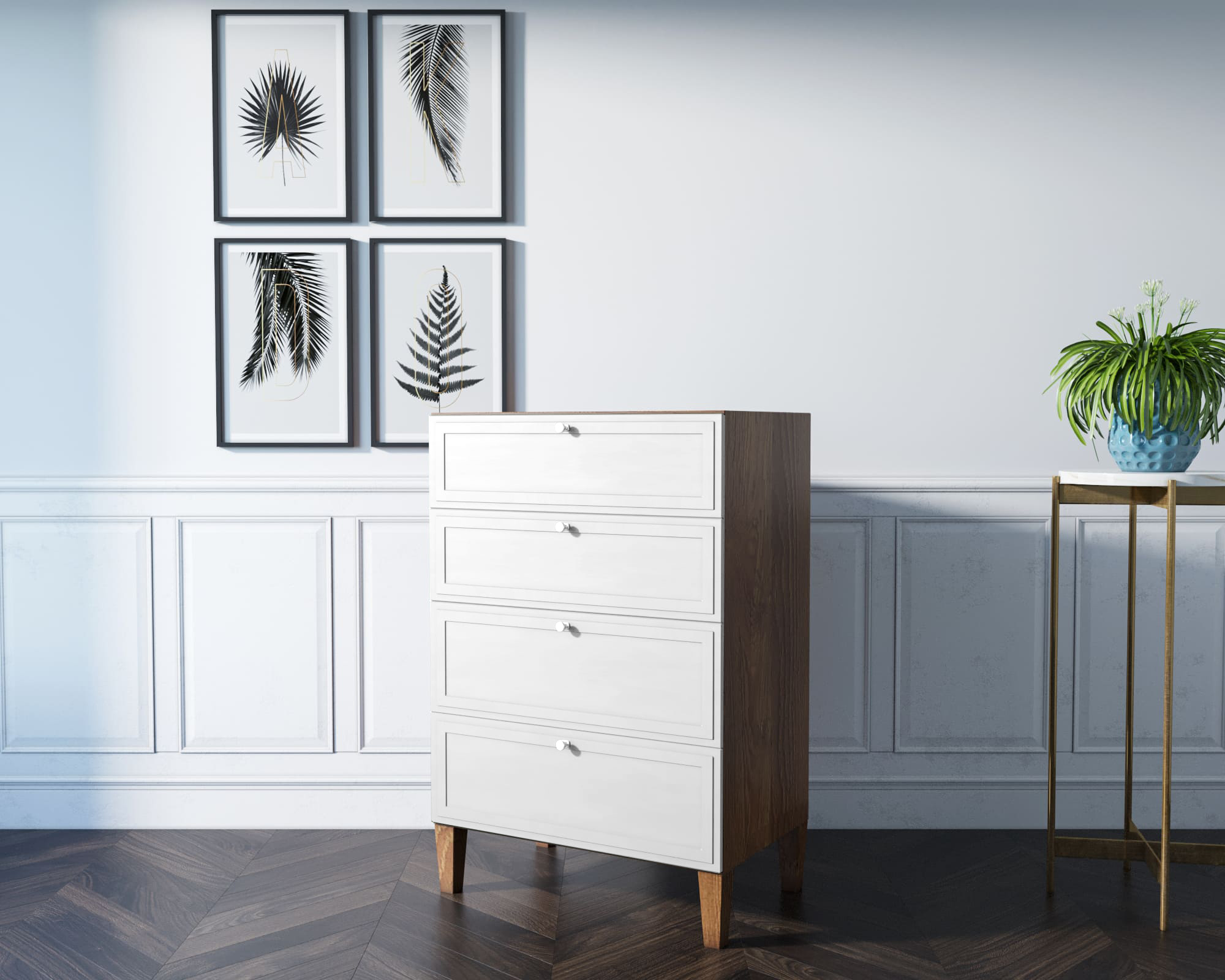 купить Комод "Andersen" вертикальный арт AN07WH