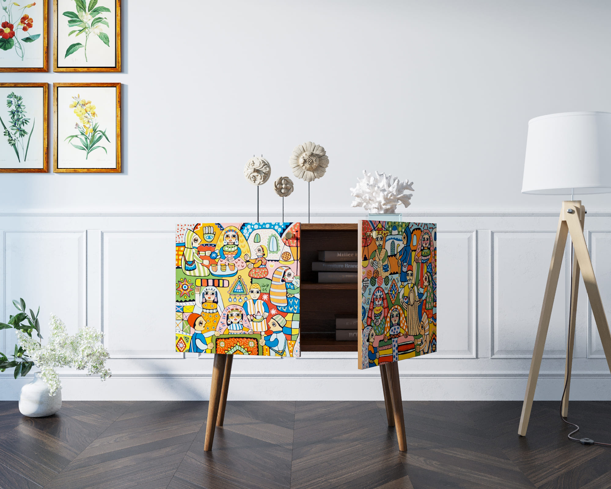 фото Комод на высоких ножках "Berber" малый 1 принт арт BB13/Print_01 в Москве фото Комод на высоких ножках "Berber" малый 1 принт арт BB13/Print_01