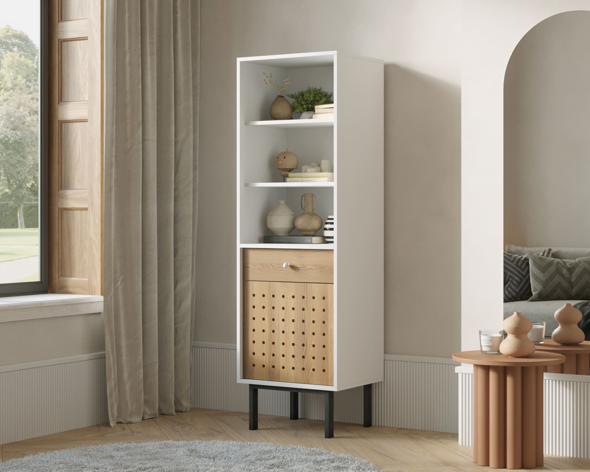 заказать Стеллаж с ящиком и дверкой KOTO арт KT23