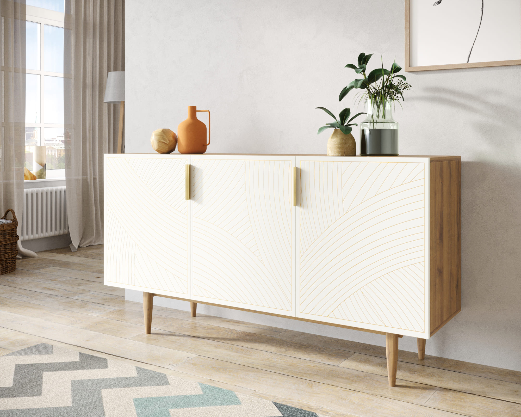 заказать Комод с тремя дверками "Line" LN02/GR1/beige