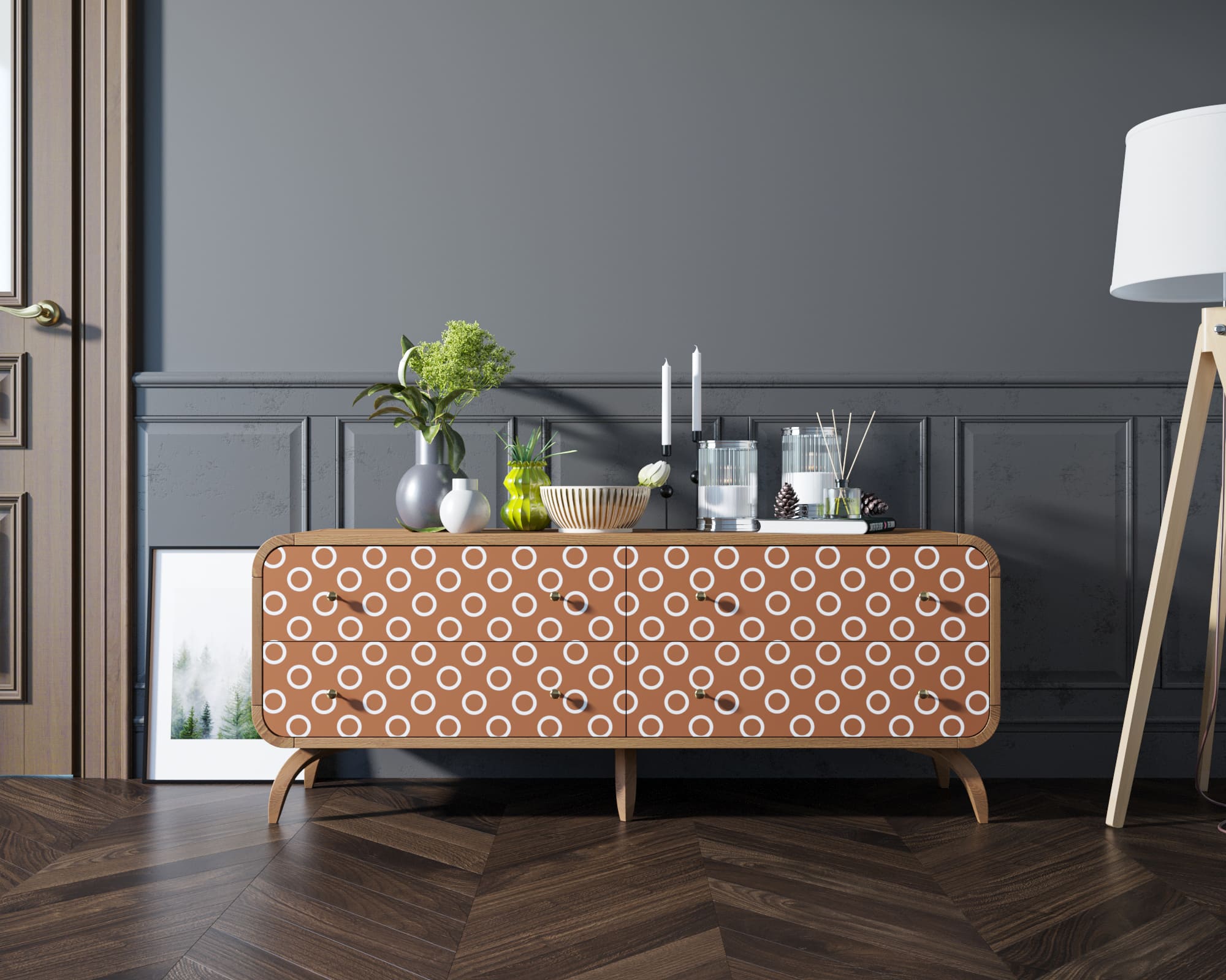 Комод "Ellipse print" c принтом 3 арт EL01/Print_3 в интернет-магазине