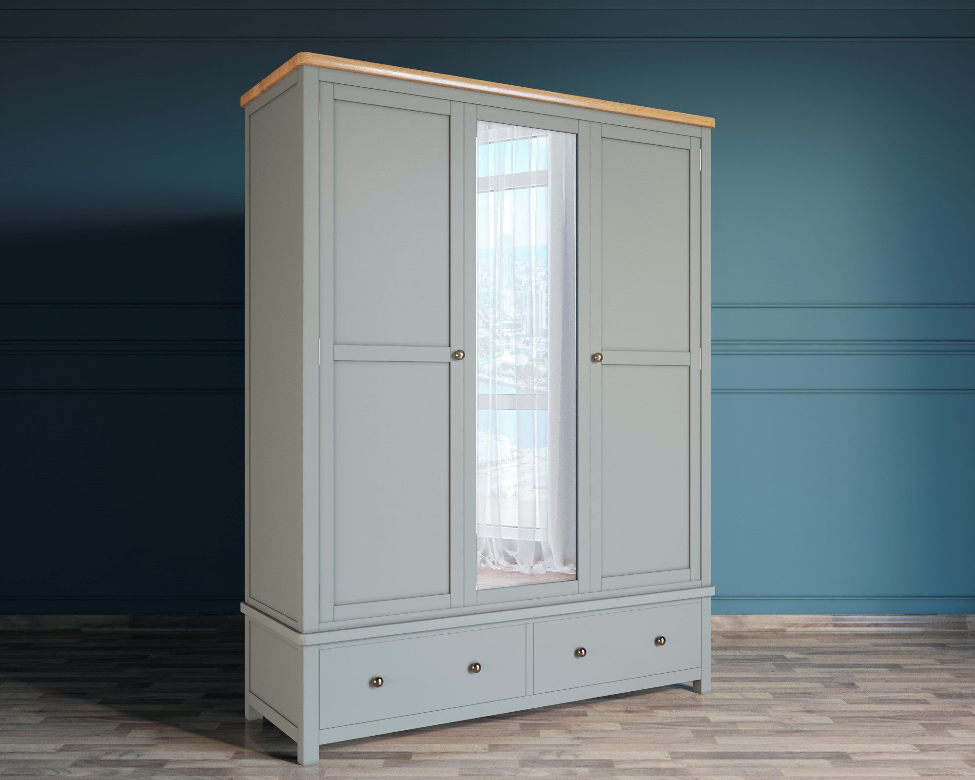 купить Шкаф двустворчатый широкий "Jules Verne" серый арт JV26ETGG