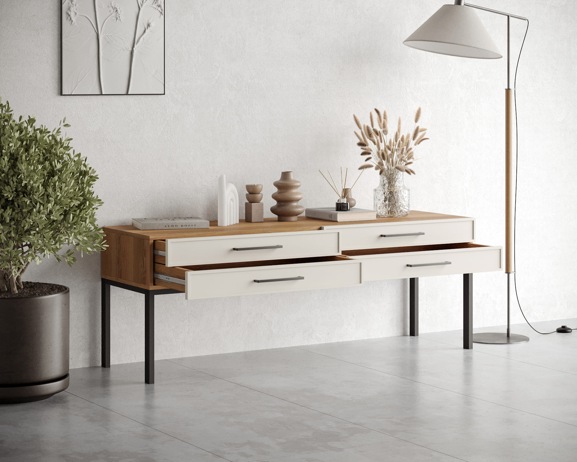 купить Консоль с четыремя ящиками "Nicole" арт NEM23 в Москве купить Консоль с четыремя ящиками "Nicole" арт NEM23