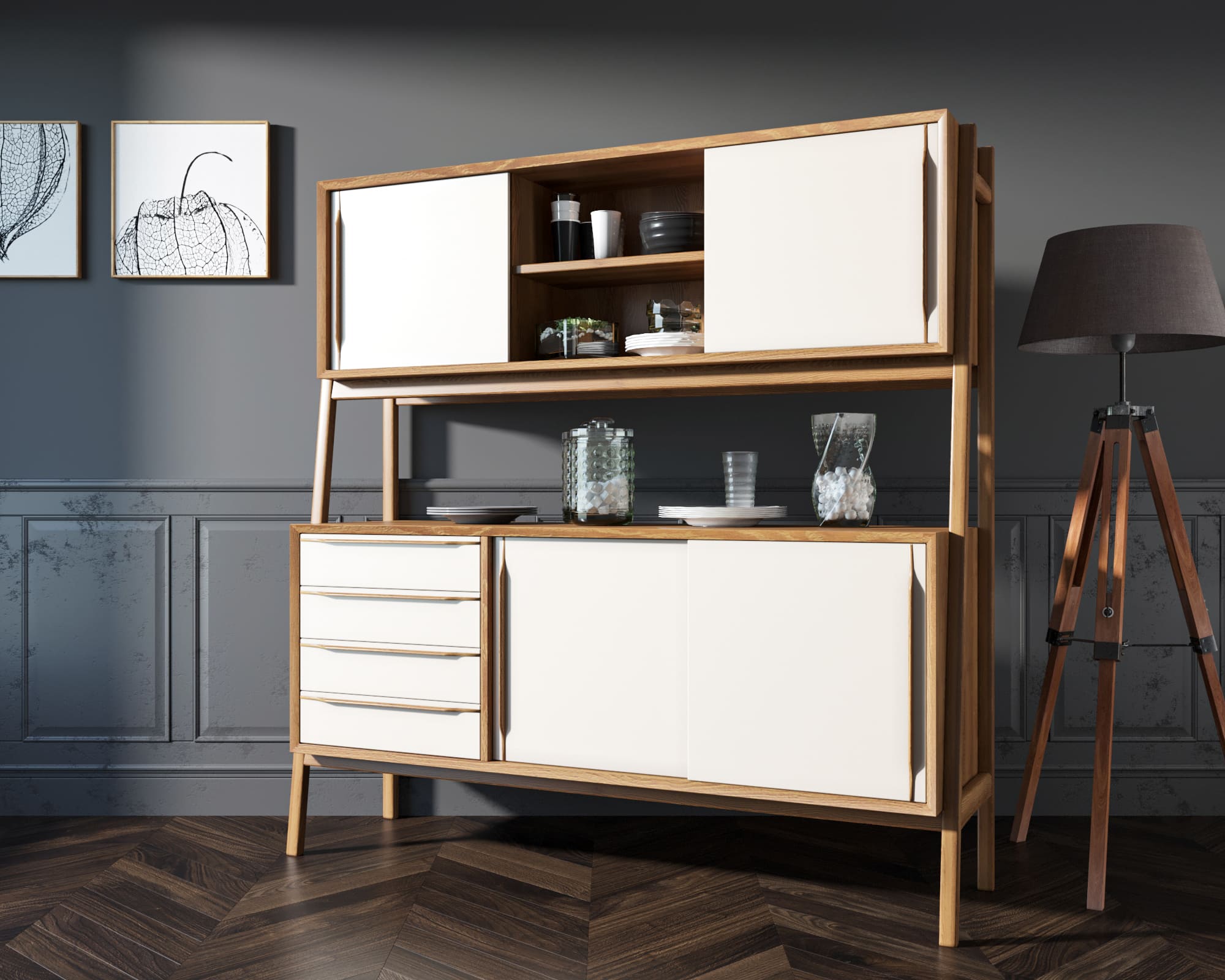 Буфет "Bruni white" широкий арт BR37WH в интернет-магазине