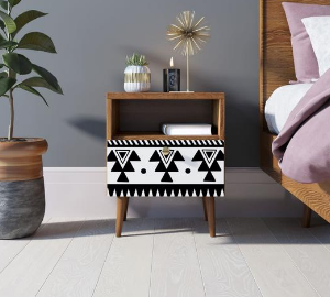 купить Тумбочка "Berber" с одним ящиком 19 принт арт BB06/Print_19, разноцветная