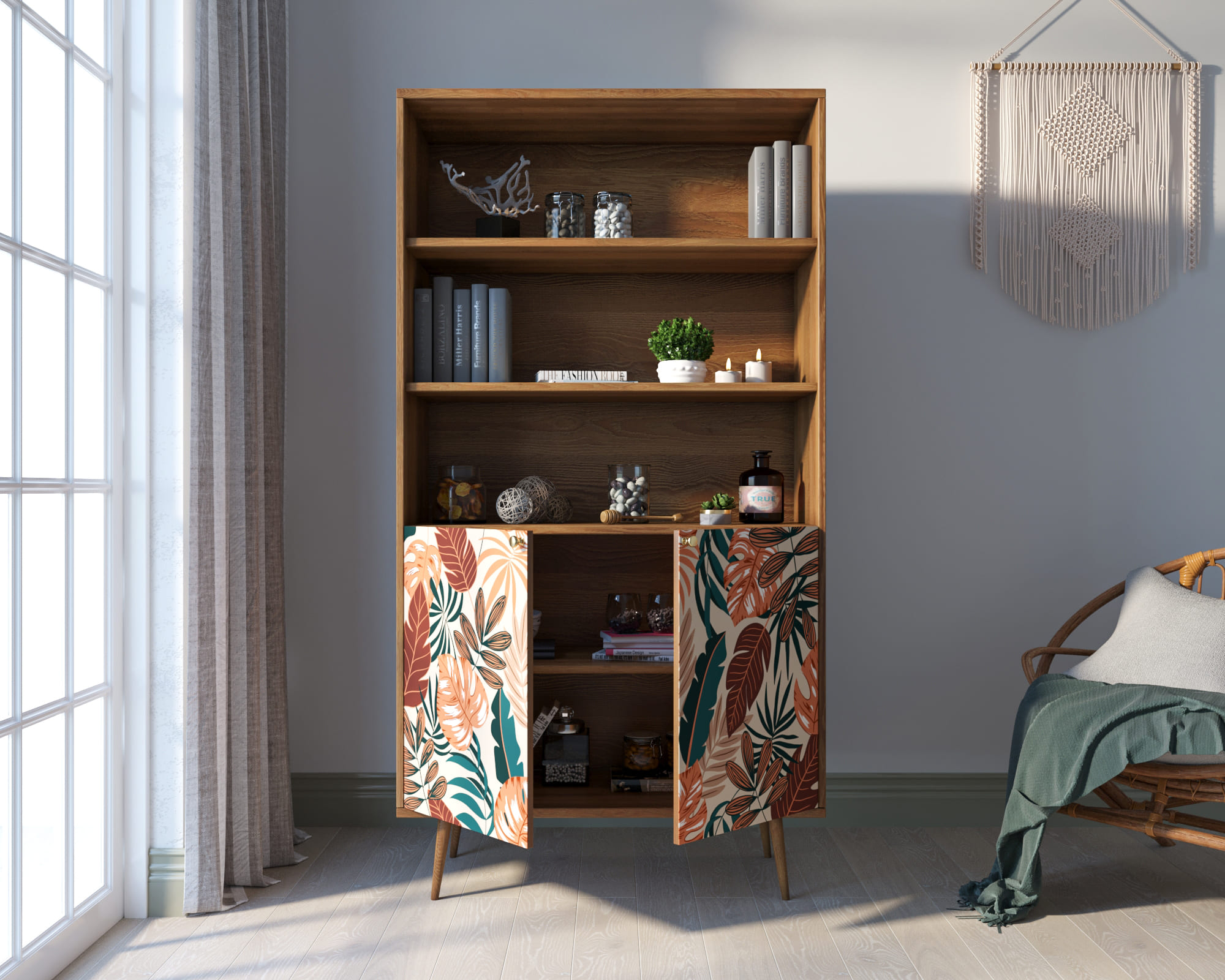 купить Стеллаж с дверками "Berber" принт 25 арт BB26/Print_25 в Москве купить Стеллаж с дверками "Berber" принт 25 арт BB26/Print_25