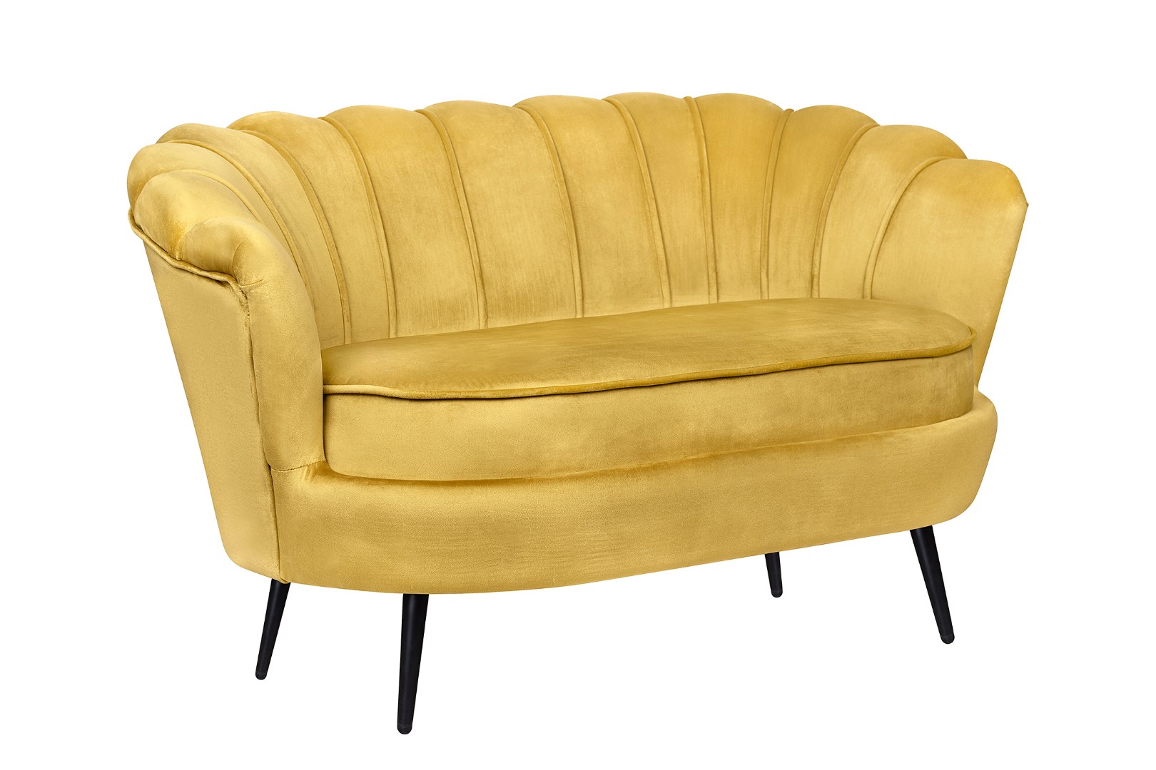 купить Дизайнерский диван Pearl Double Yellow на черных ножках