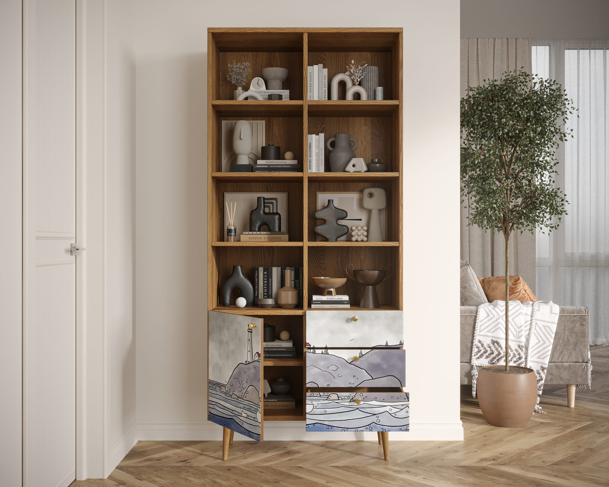 купить Стеллаж на комоде "Berber" арт BB44/Print_51