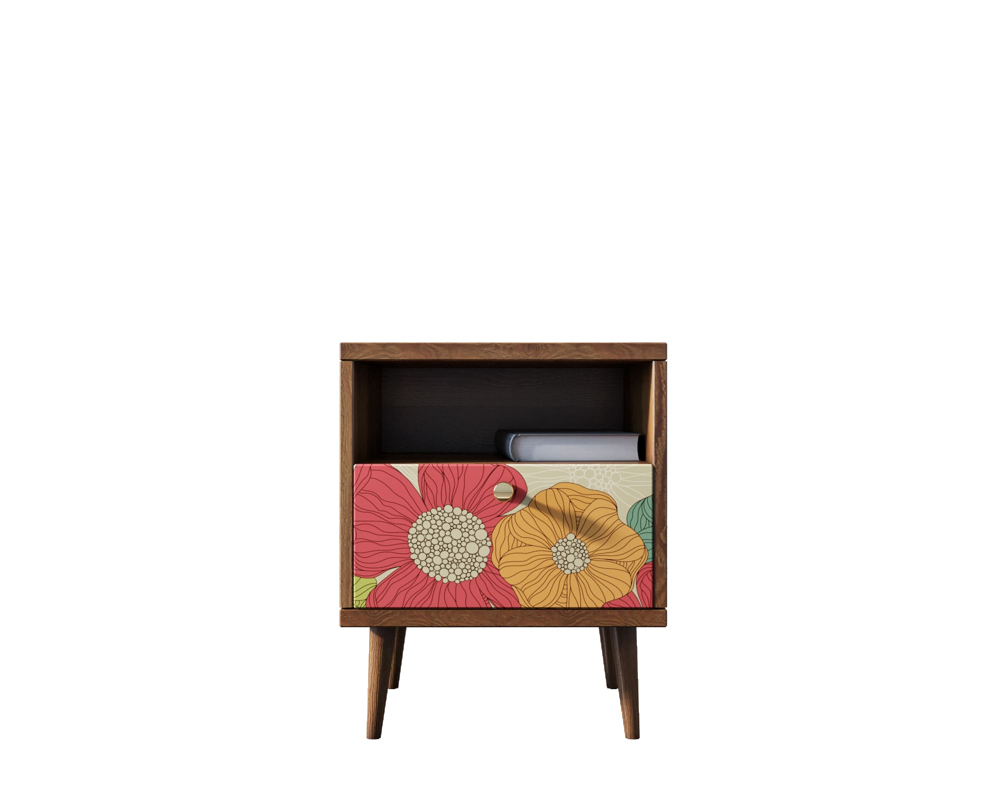 заказать Тумбочка "Berber" с одним ящиком 5 принт арт BB06/Print_05, разноцветная