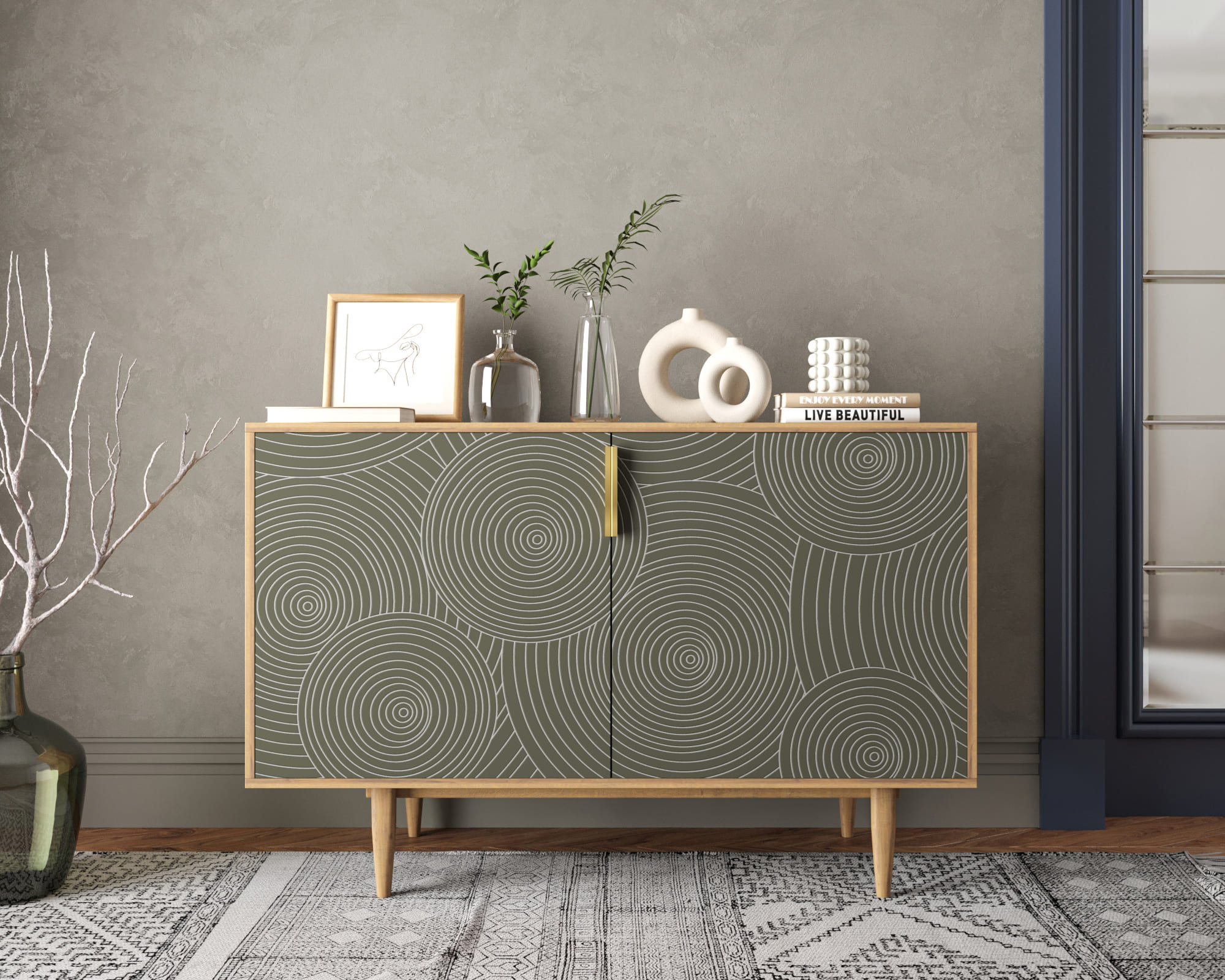 Комод с двумя дверками "Line" R18/browngrey в интернет-магазине