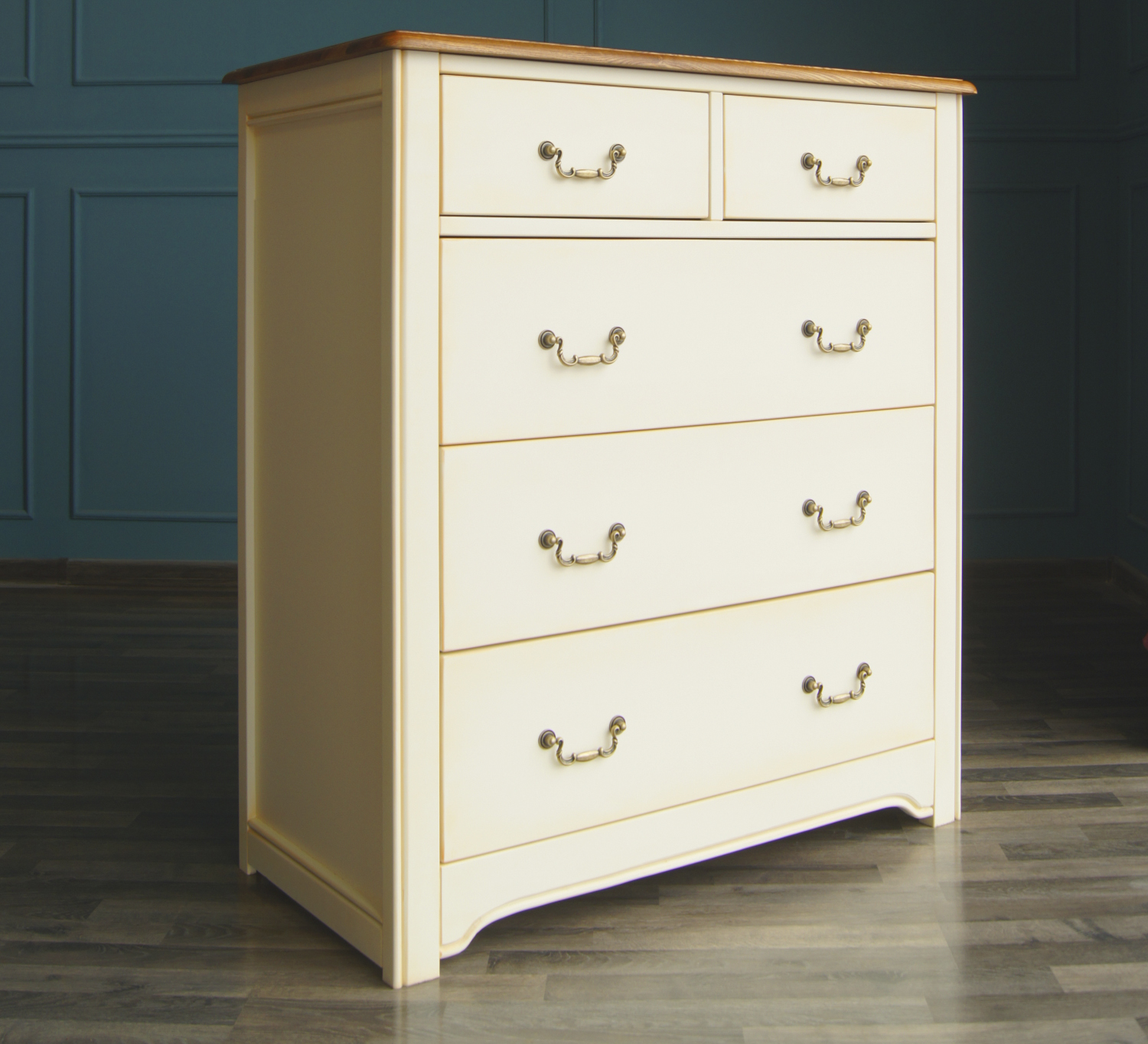 стильный Бежевый комод "Olivia" на пять ящиков арт GA2005C